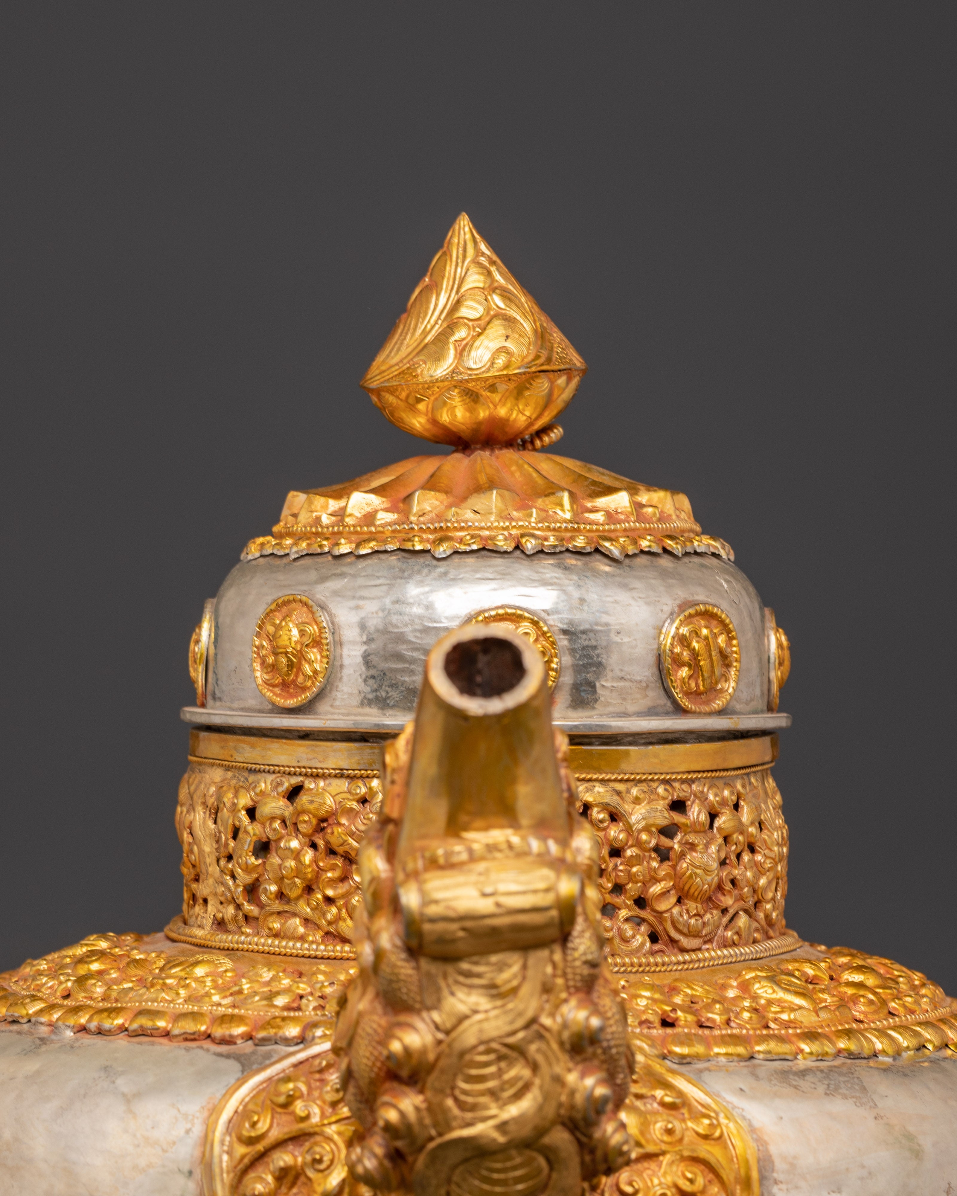 Handcrafted Traditional Teapot | Silver Plated with Gold Plated Copper