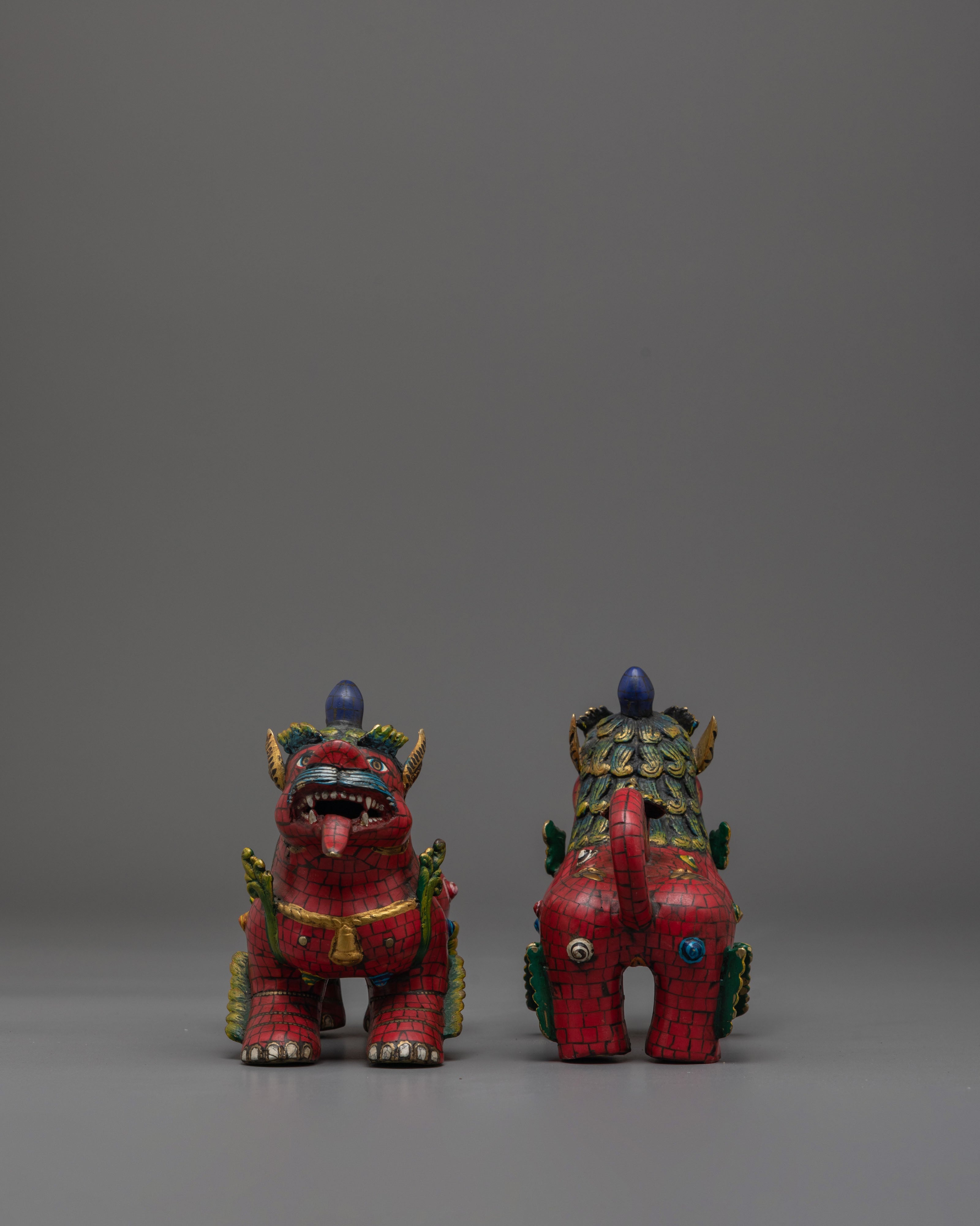 Handcrafted Lion Set for Decor | Bronze Guardian Lion Sculptures