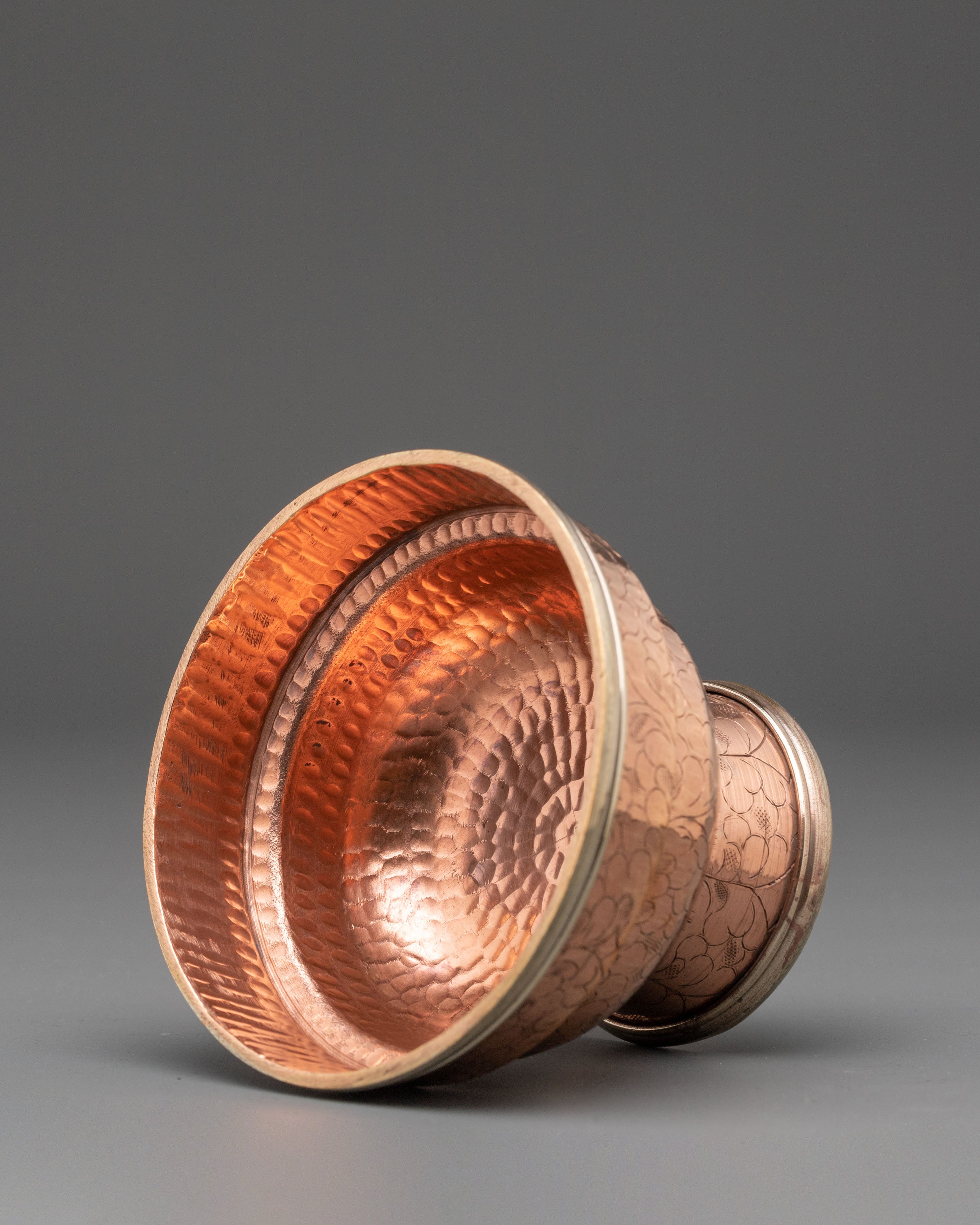 Copper Prayer Offering Bowl Set | Tibetan Buddhist Ritual Bowl