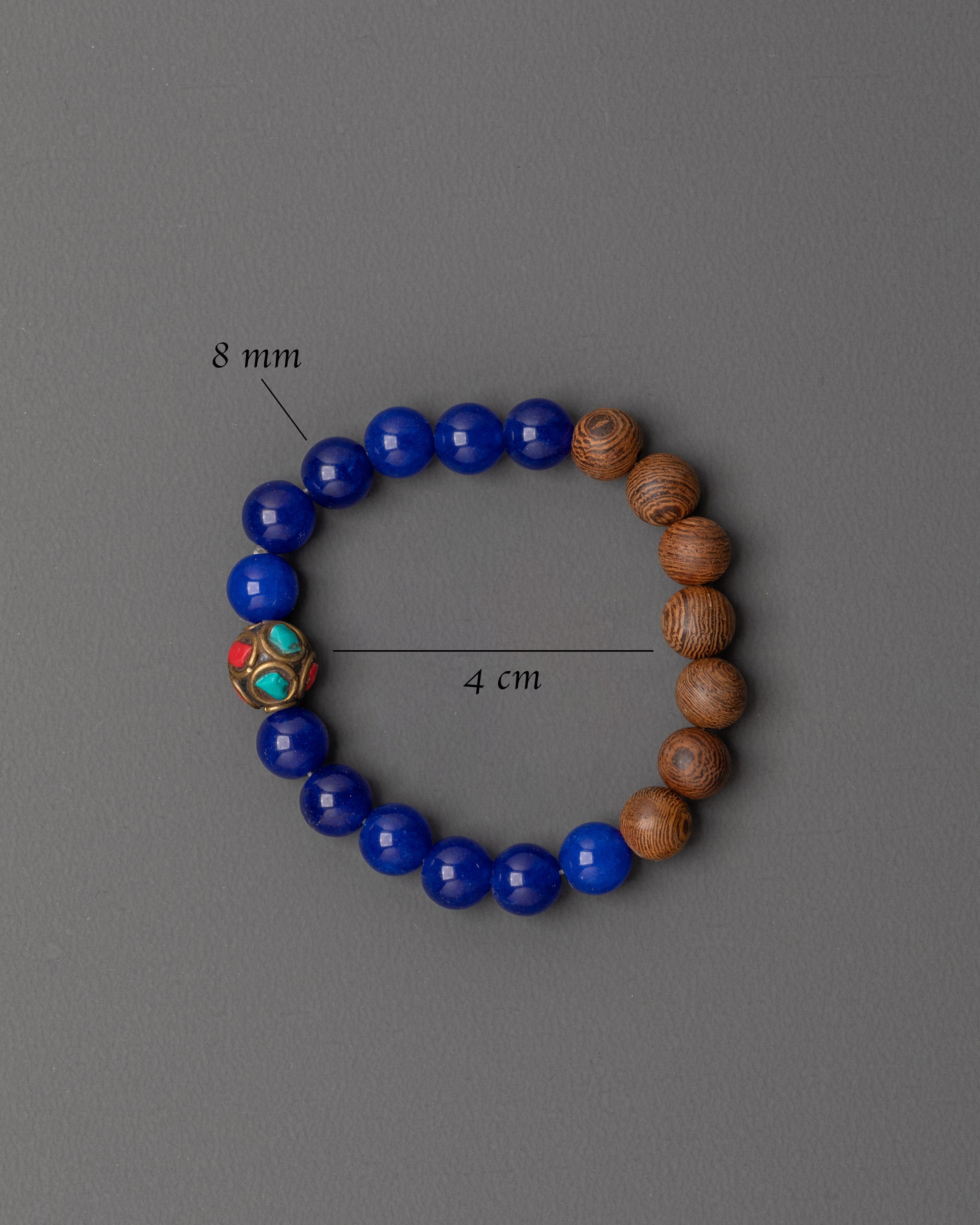 Artificial Beads Bracelet | Lapis Lazuli with Wooden Bead Bracelet