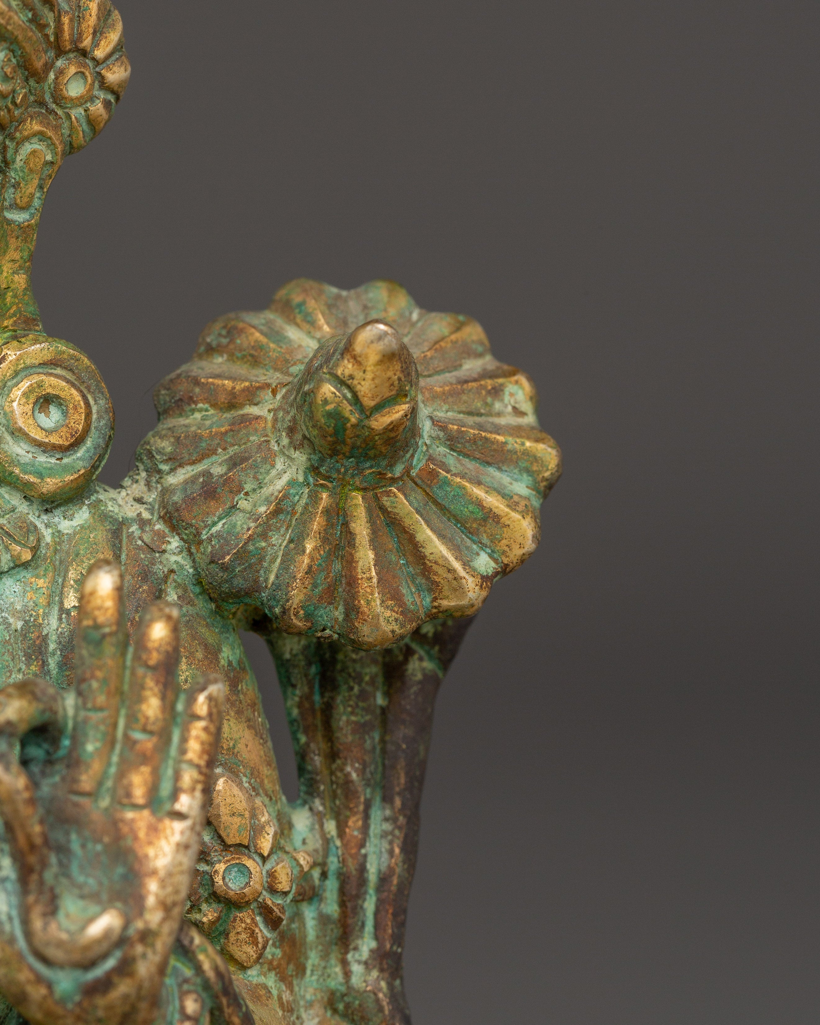 Standing Green Tara Copper Statue | Goddess of Compassion