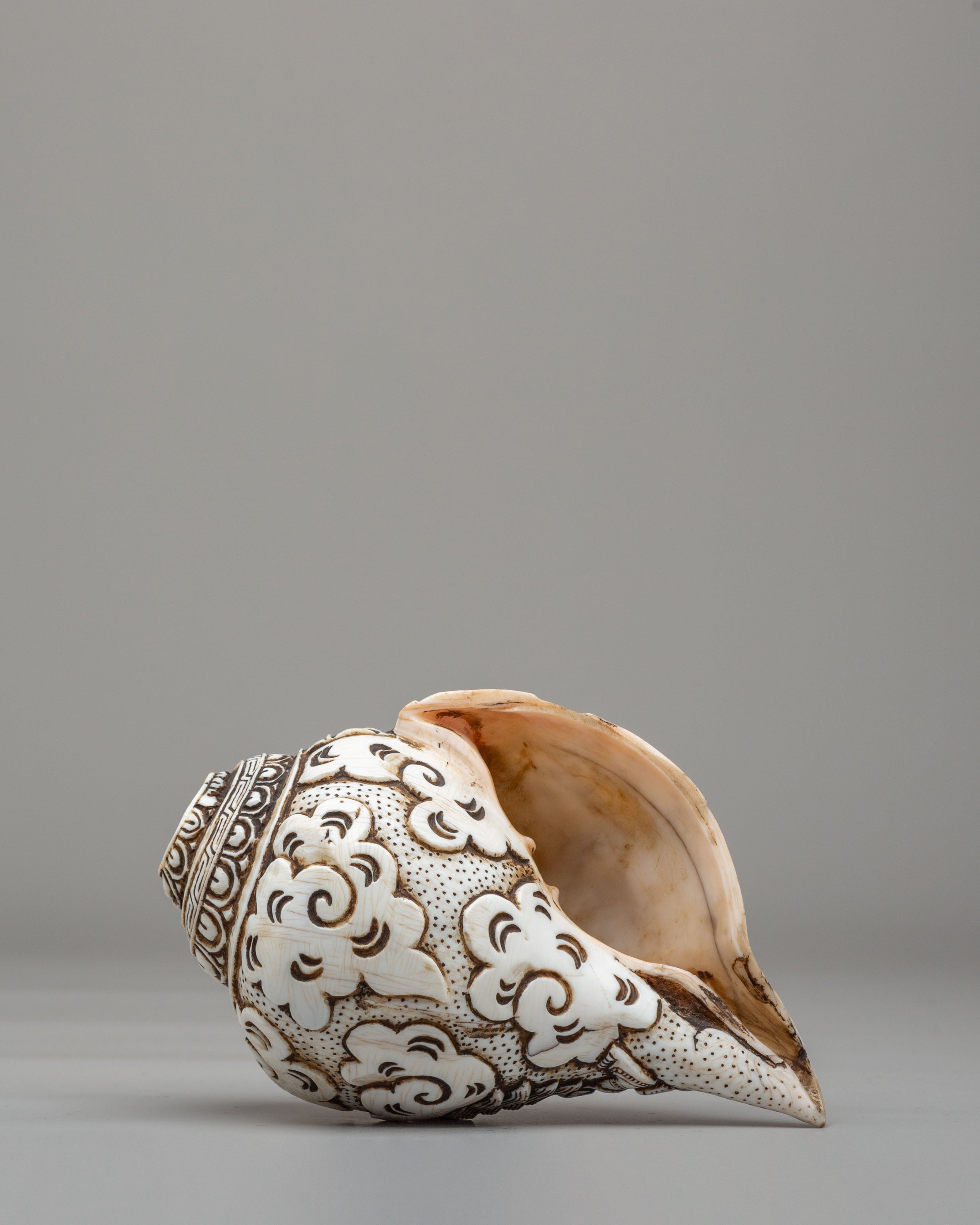 Shiva Family Carved Conch | Hand Carved Lord Shiva Family Artwork