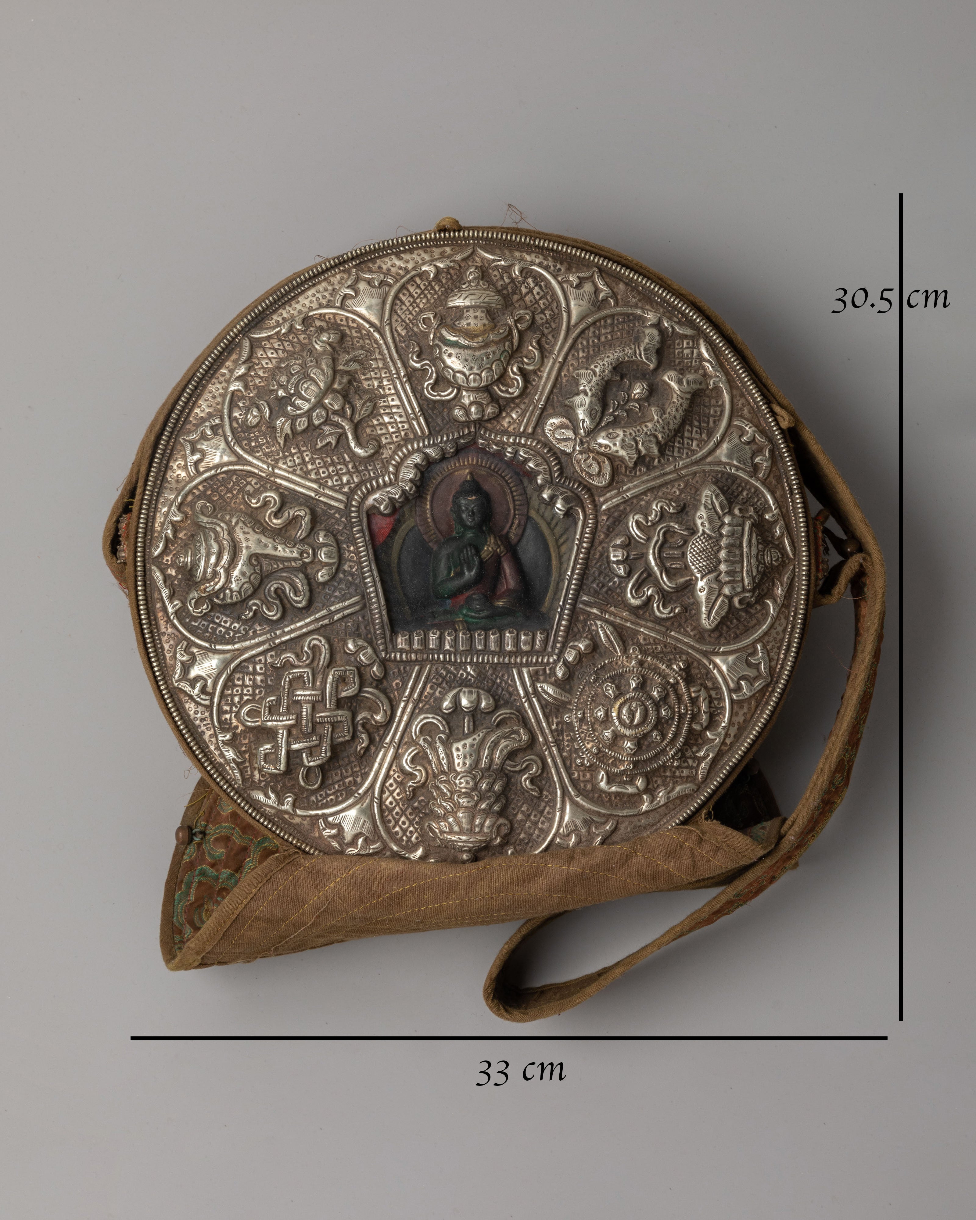 Handcrafted Ghau Box Locket Copper Art | Silver Spiritual Box