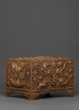 Copper Treasure Box with Gold Plating | Snow Lion Guardians