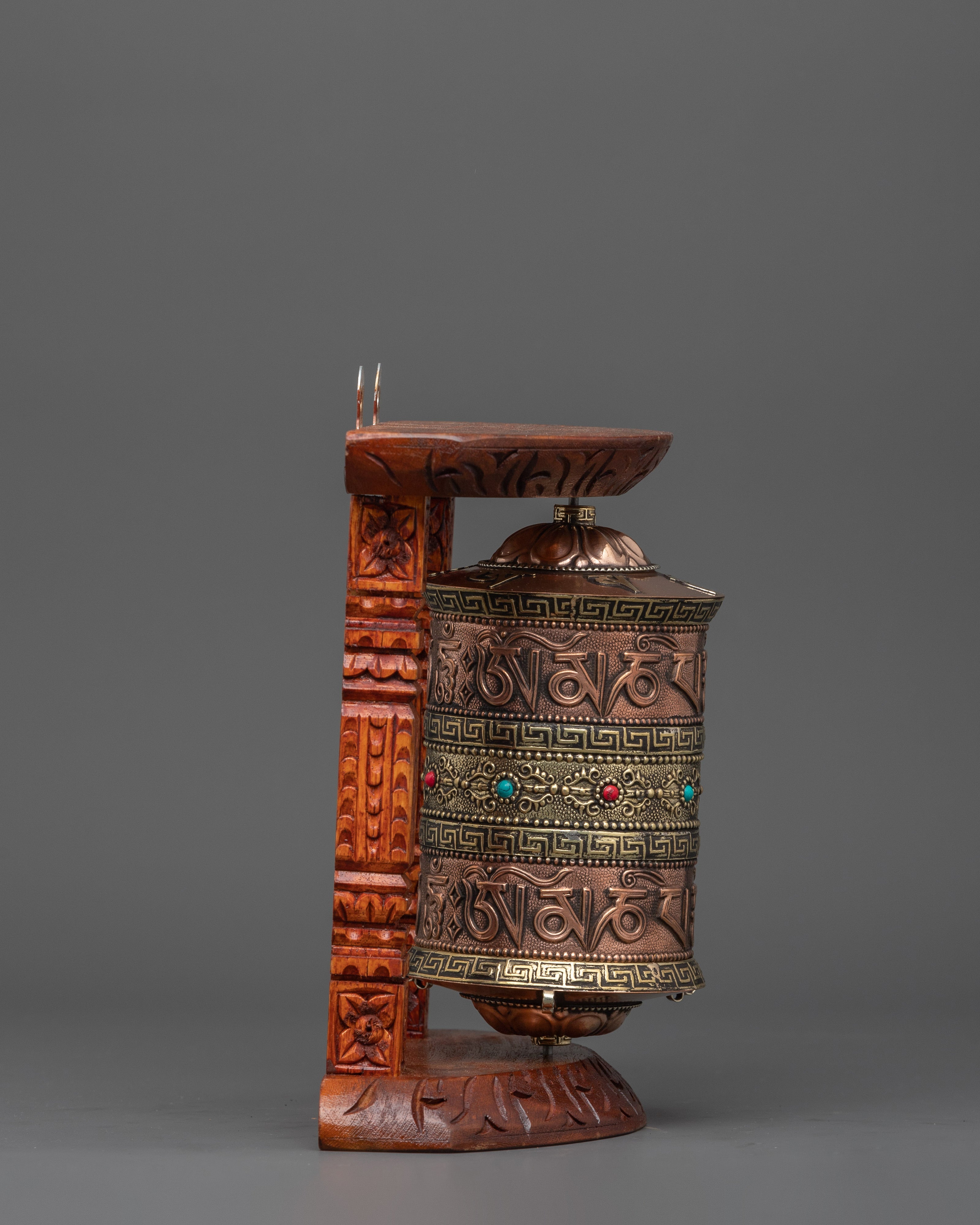 Handcrafted Ritual Prayer Wheel Decor | Meditation Decor for Sacred Spaces