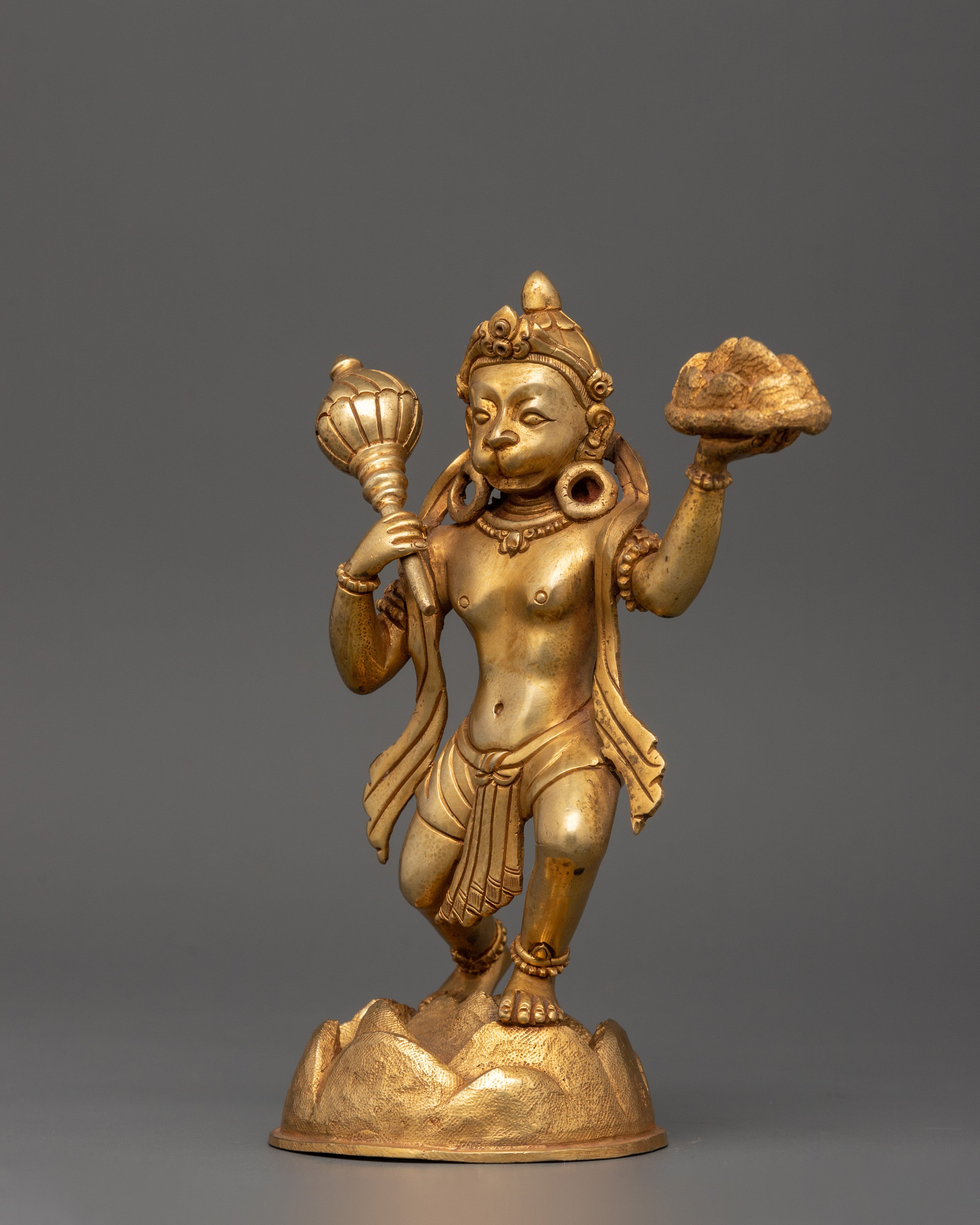 Gold Plated Hanuman Statue | Home Temple Decor