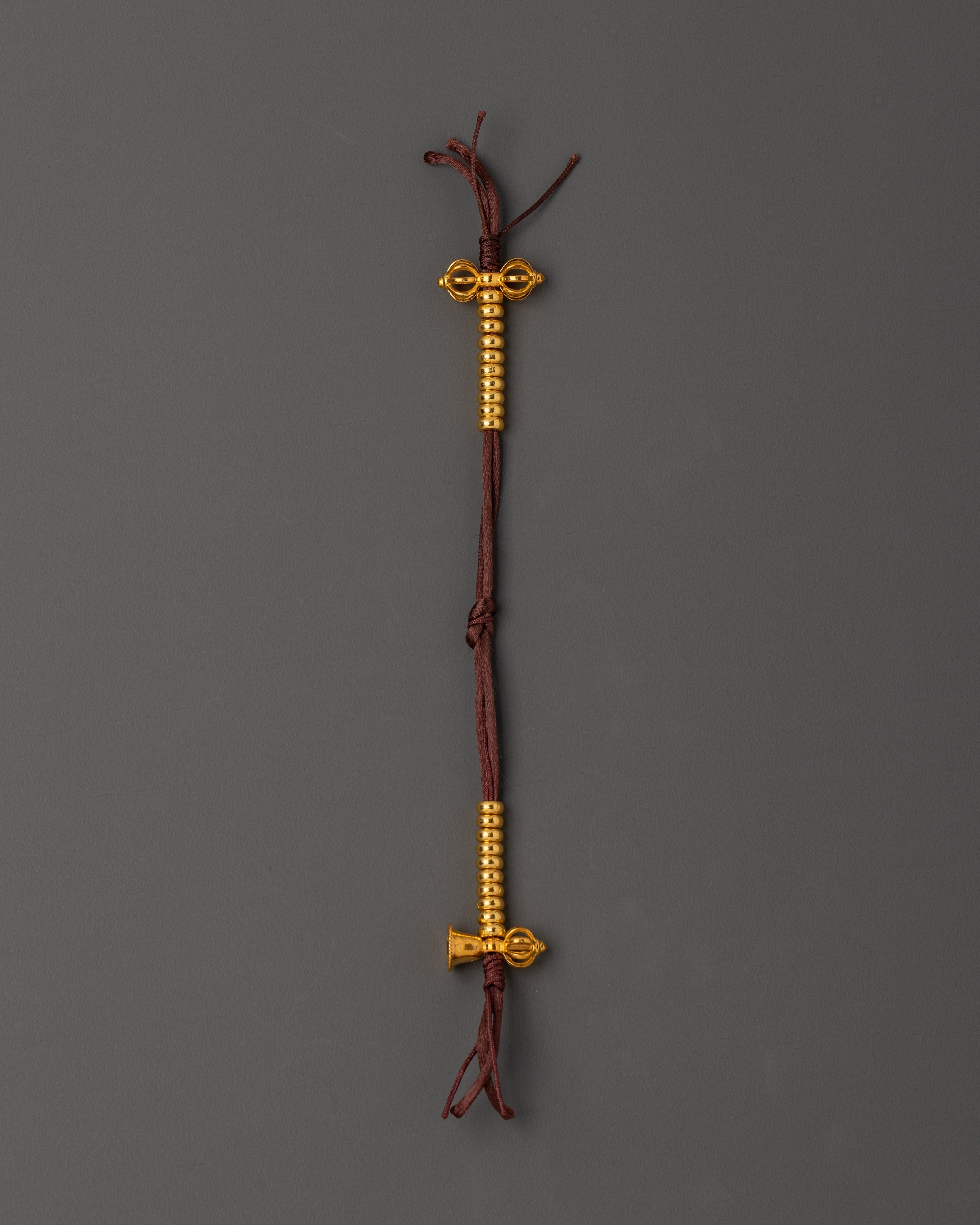 Tibetan Chupsel Ritual Cord with Vajra & Bell | Buddhist Tantric Accessory for Altar or Robe