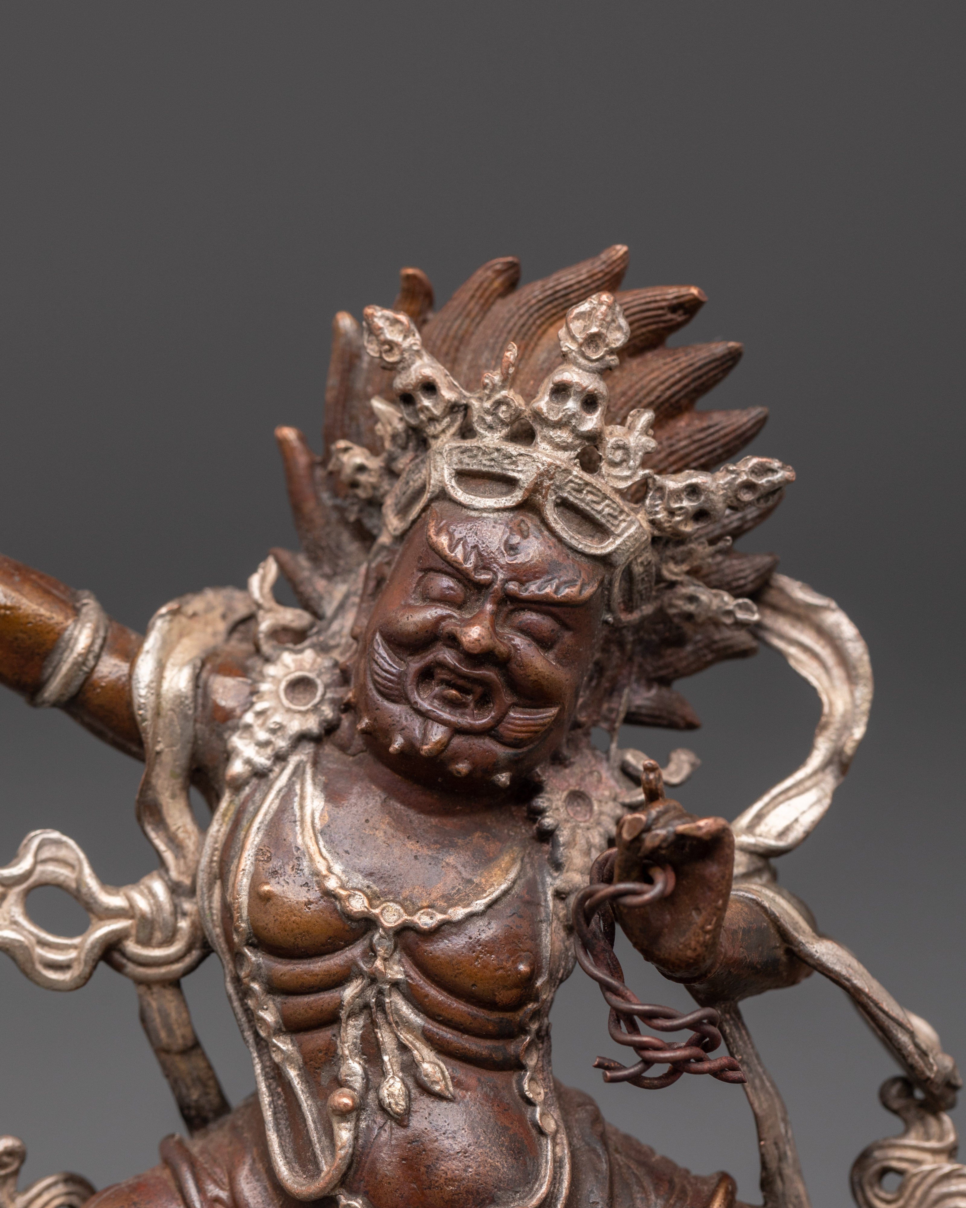 Vajrapani Copper Statue | Buddhist Protector Deity Sculpture