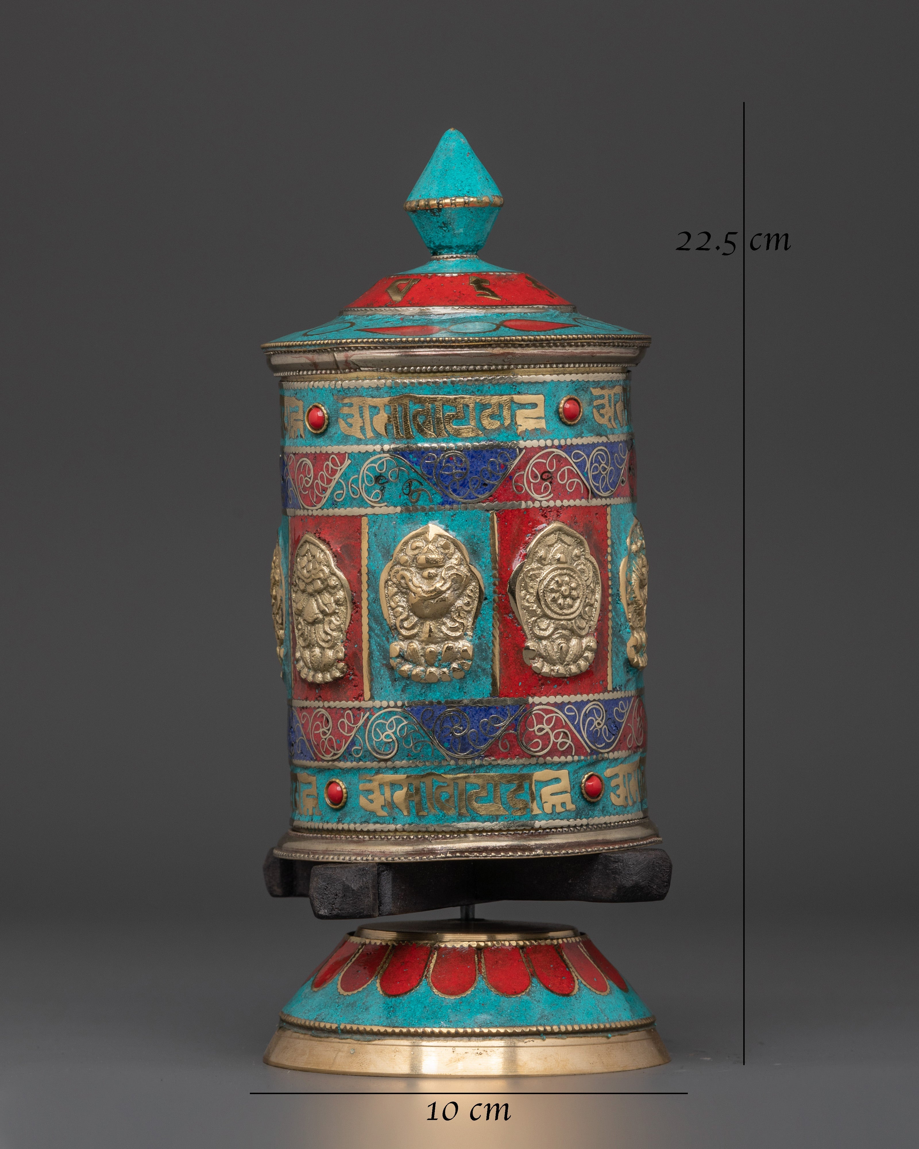 Buddhist Altar Prayer Wheel |  Perfect for Meditation & Rituals