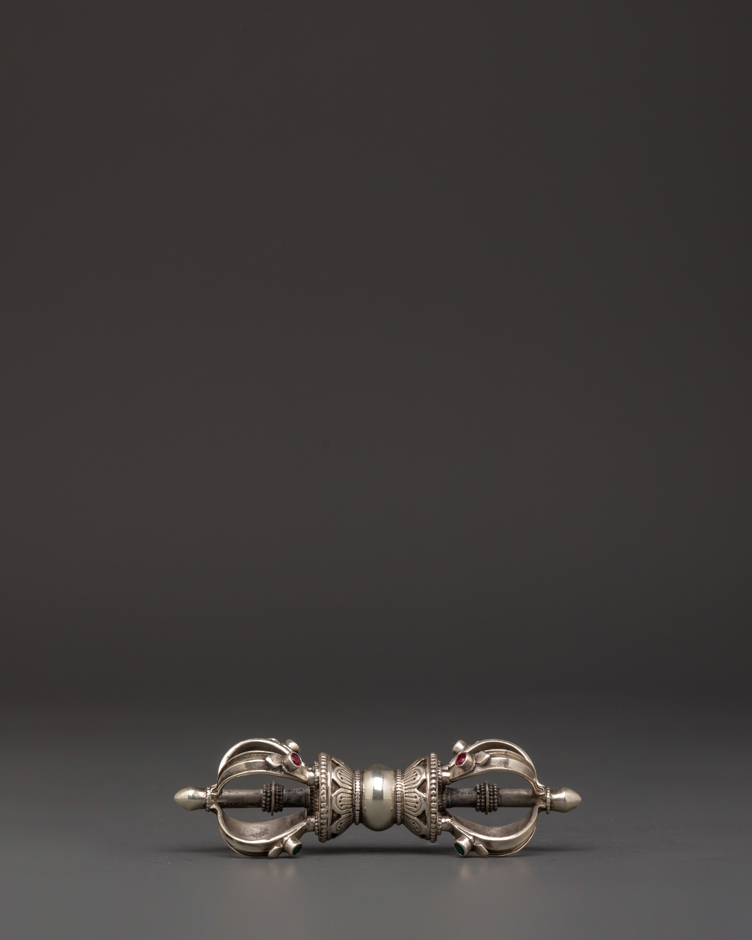Silver-Plated Tibetan Bell and Vajra Set | Buddhist Healing Practices Item