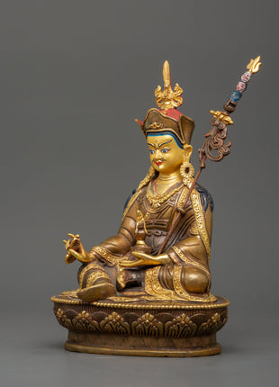 Rinpoche Lotus Born Guru Statue | Gold plated Figurine