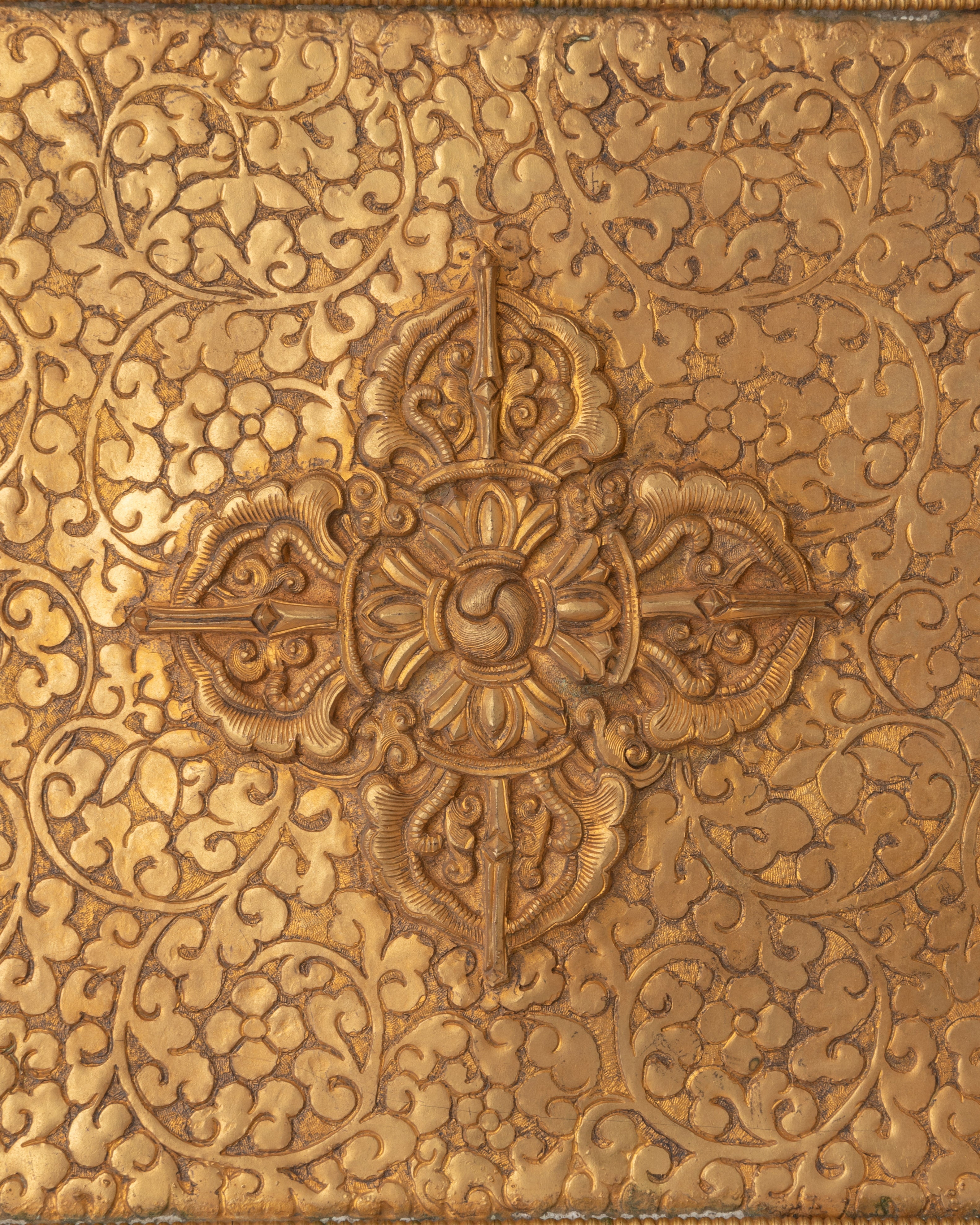 Bisho Vajra Wall Hanging | Gold Plated Copper Tibetan Art