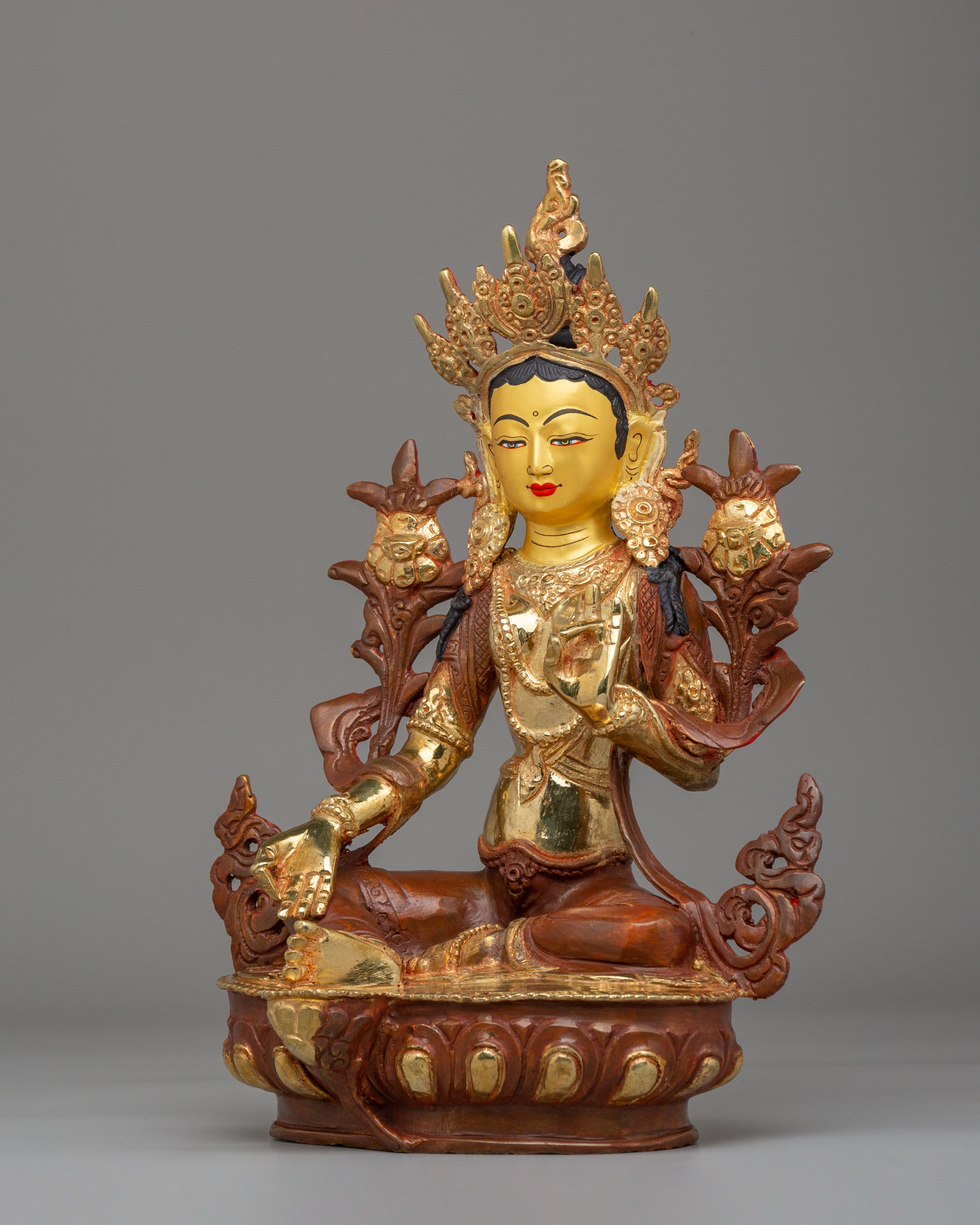Tibetan Green Tara Goddess Statue | Spiritual Home Decor