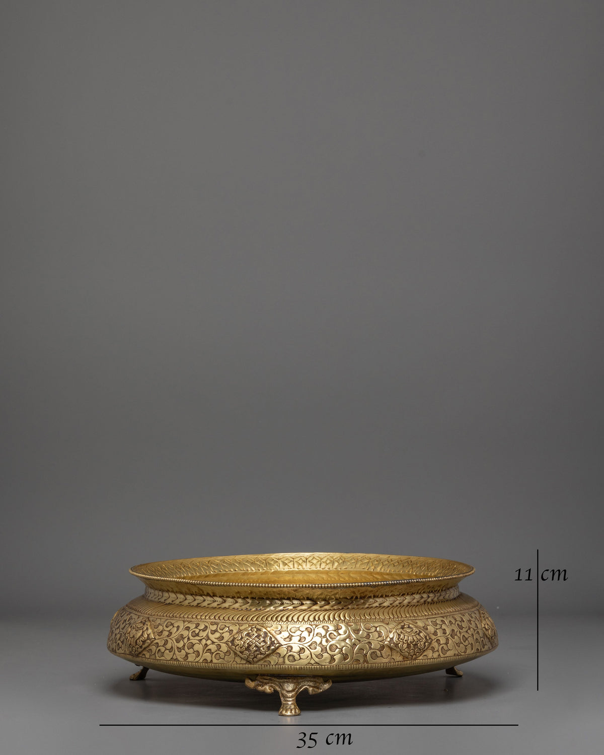 Traditional Decorative Urli Bowl | Auspicious Symbol Carving