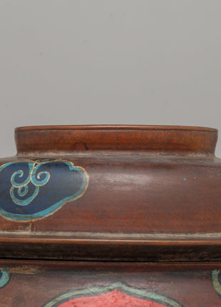 Buddhist Decorative Champa Pot |  Ritual Pot with Vibrant Lion Motifs