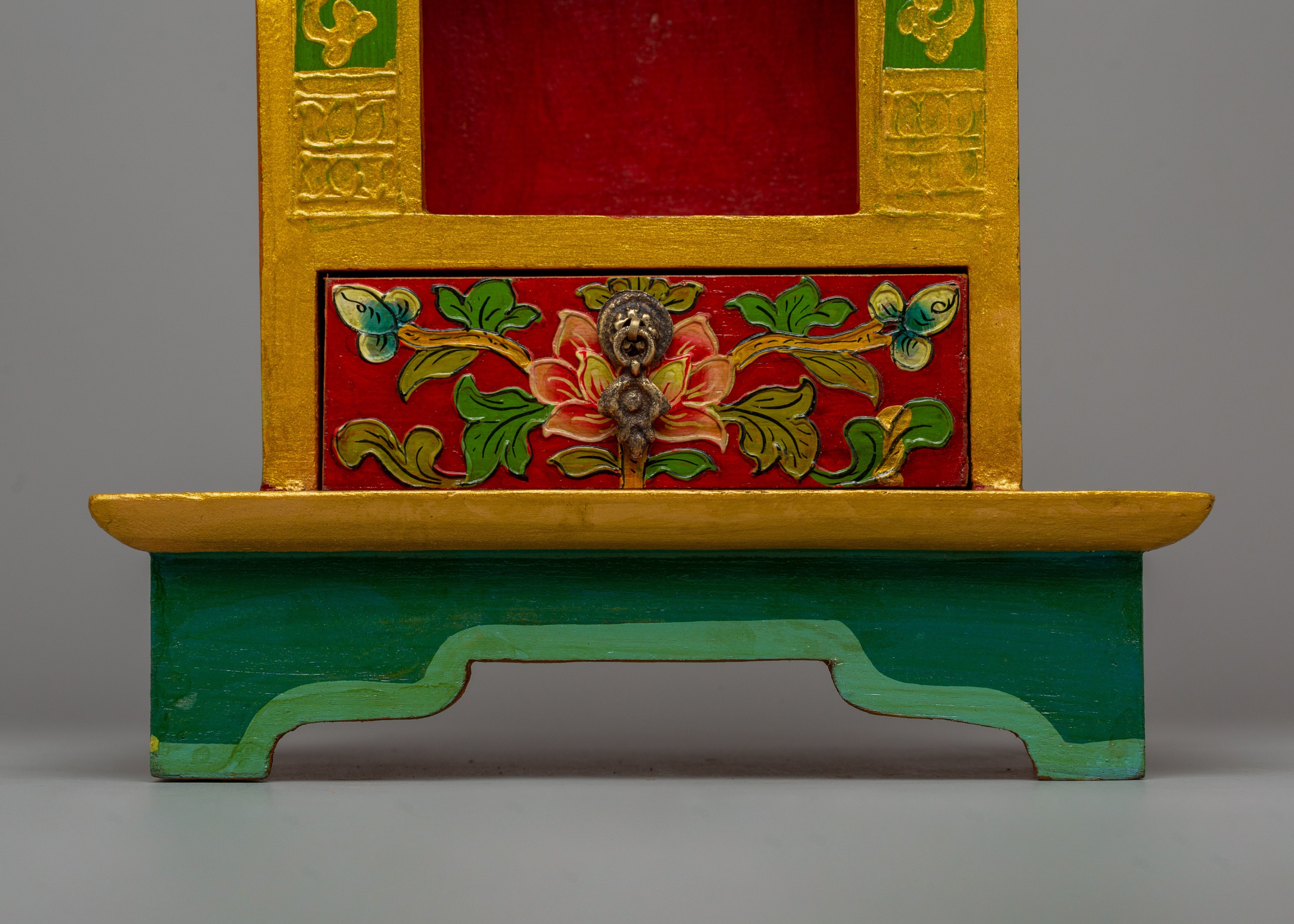 Wooden Altar Temple | Sacred Home and Pooja Decor – Enlightenment Thangka
