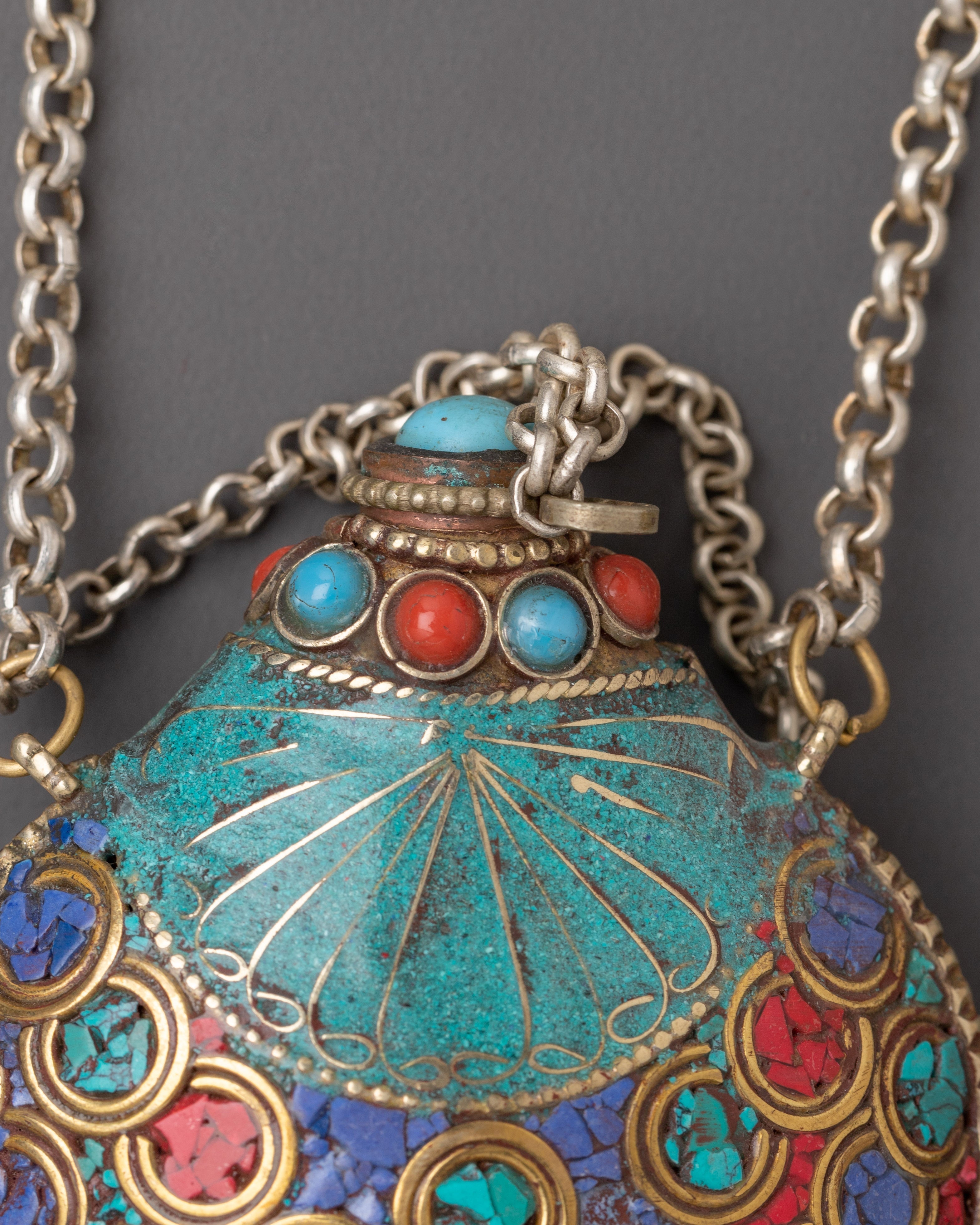 Scared Tibetan Snuff Bottle Necklace | Unique Spiritual Pendant