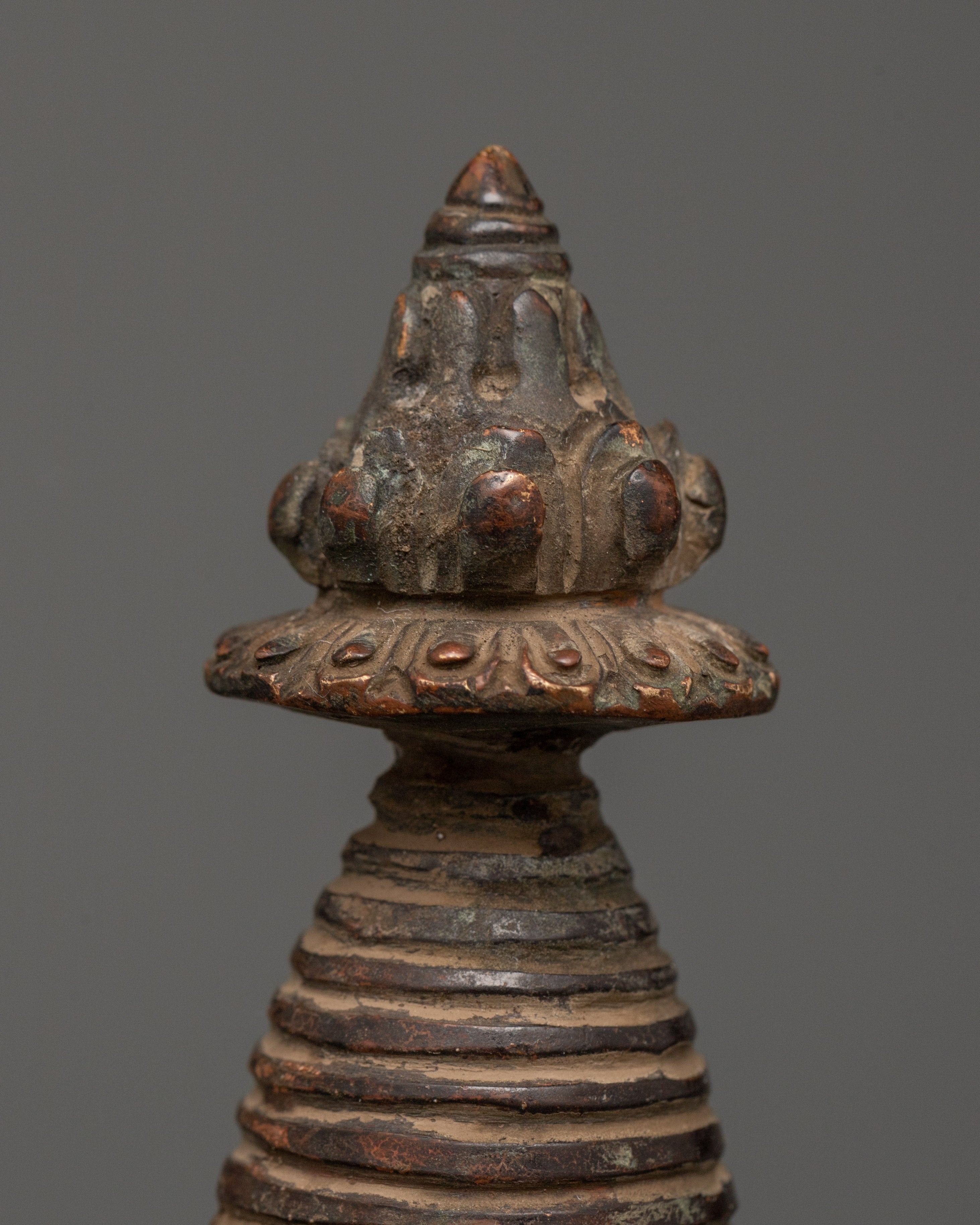 Tibetan Sacred Stupa Antique Copper Stupa | Sacred Buddhist Symbol