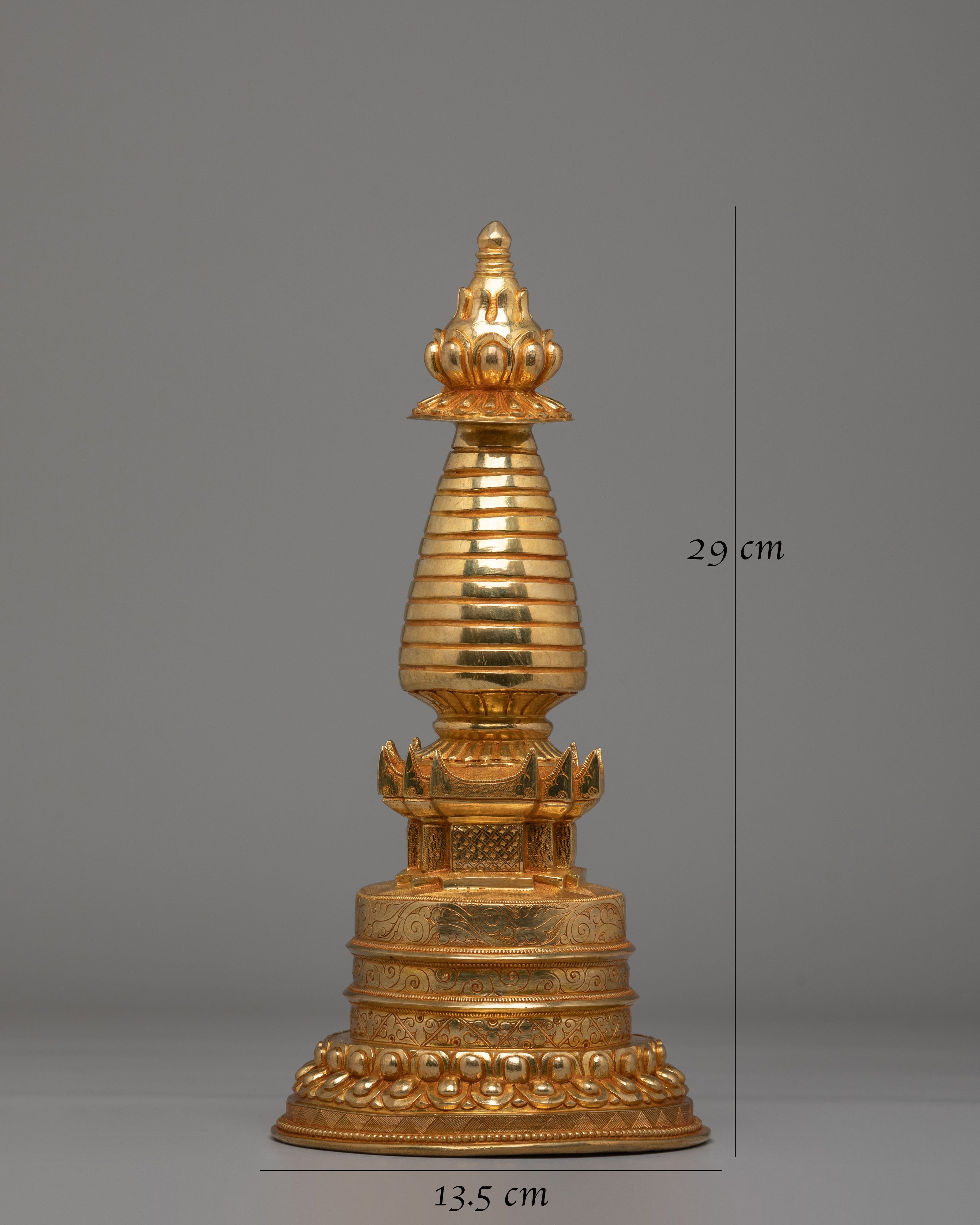 Handcrafted Tibetan Kadampa Stupa | Sacred Buddhist Stupa for Spiritual Practice