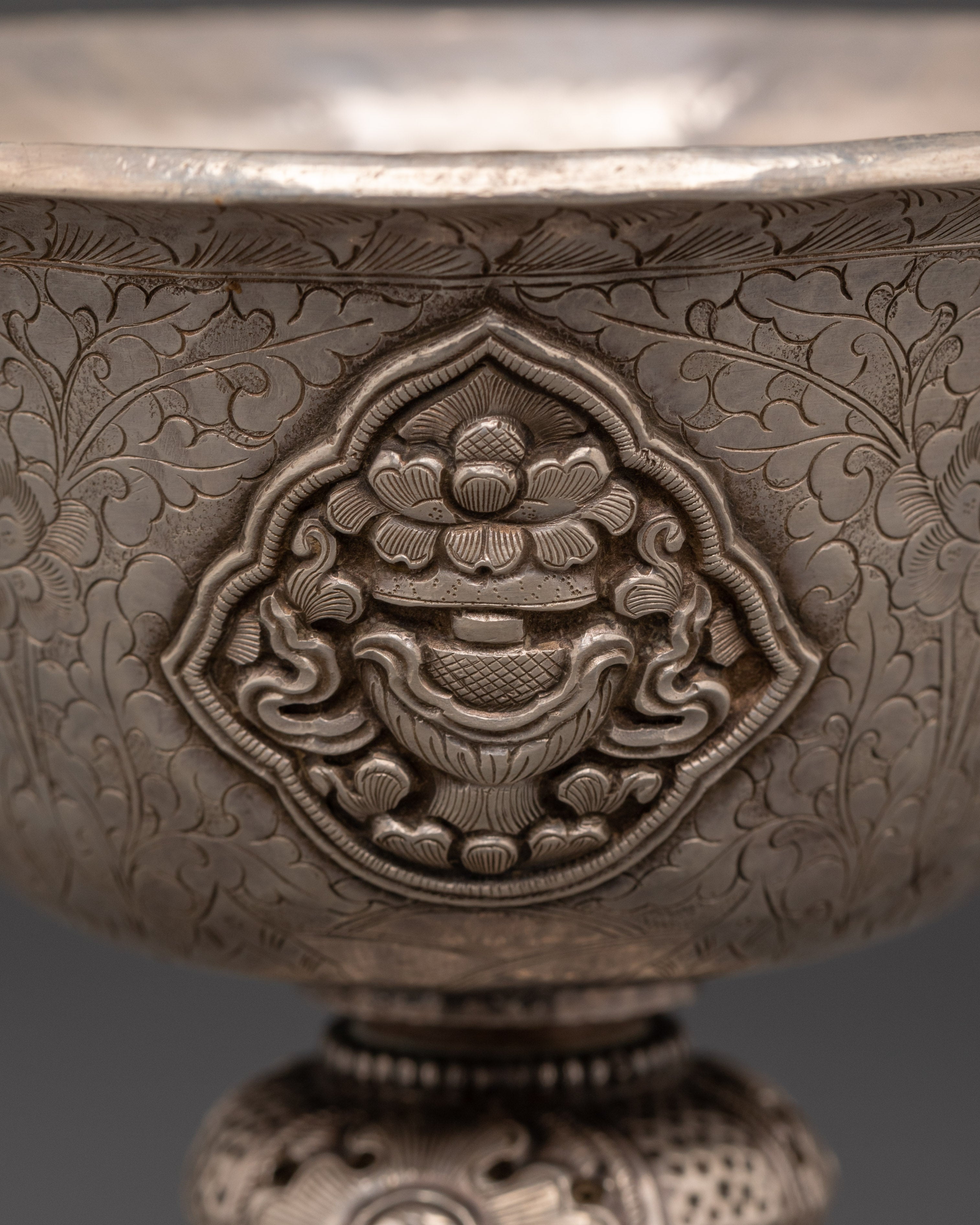 Silver Buddhist Butter Lamp | For Altars, Meditation Rooms, and Spiritual Offerings
