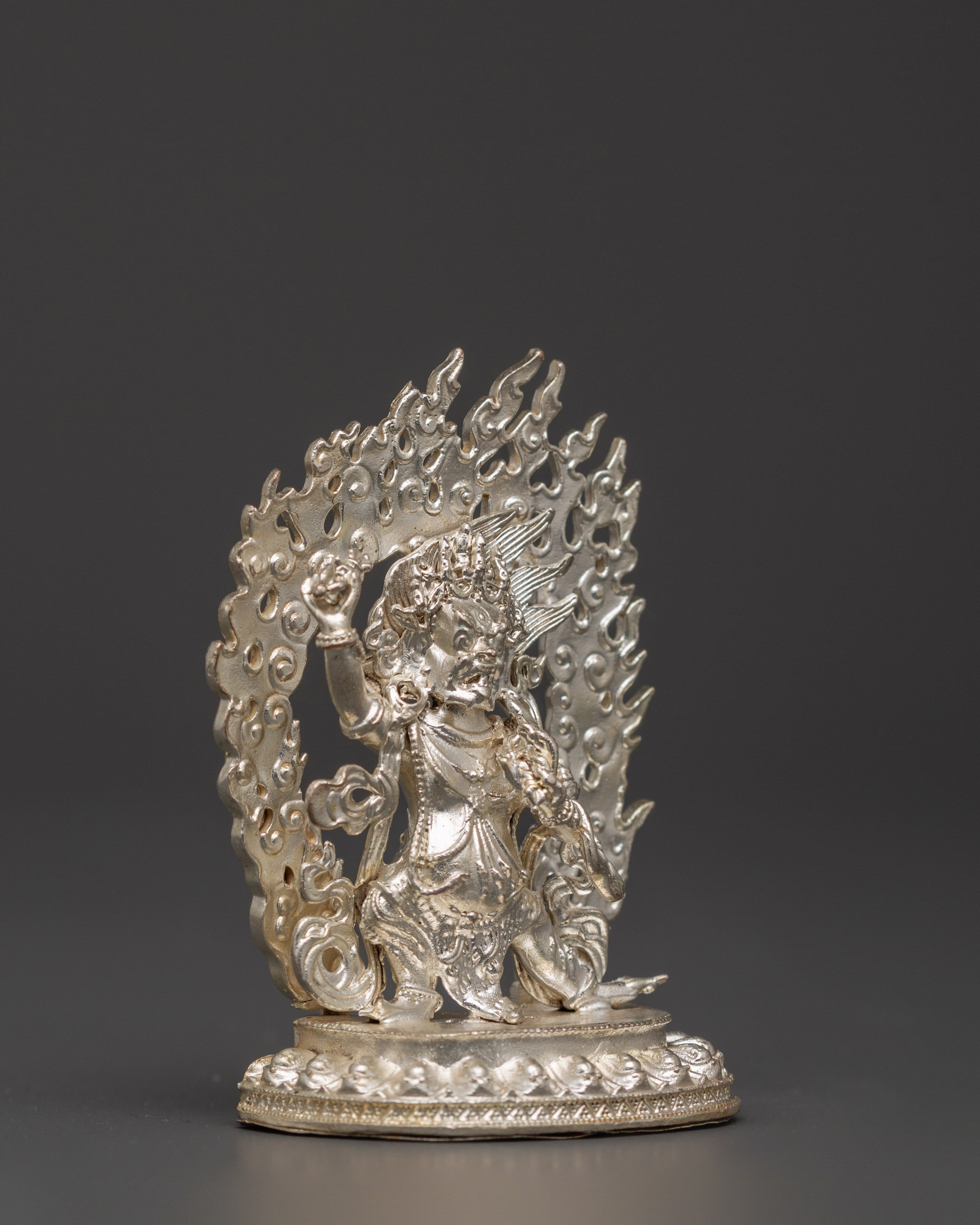 Vajrapani Silver Plated Statue | Tibetan Buddhist Protector