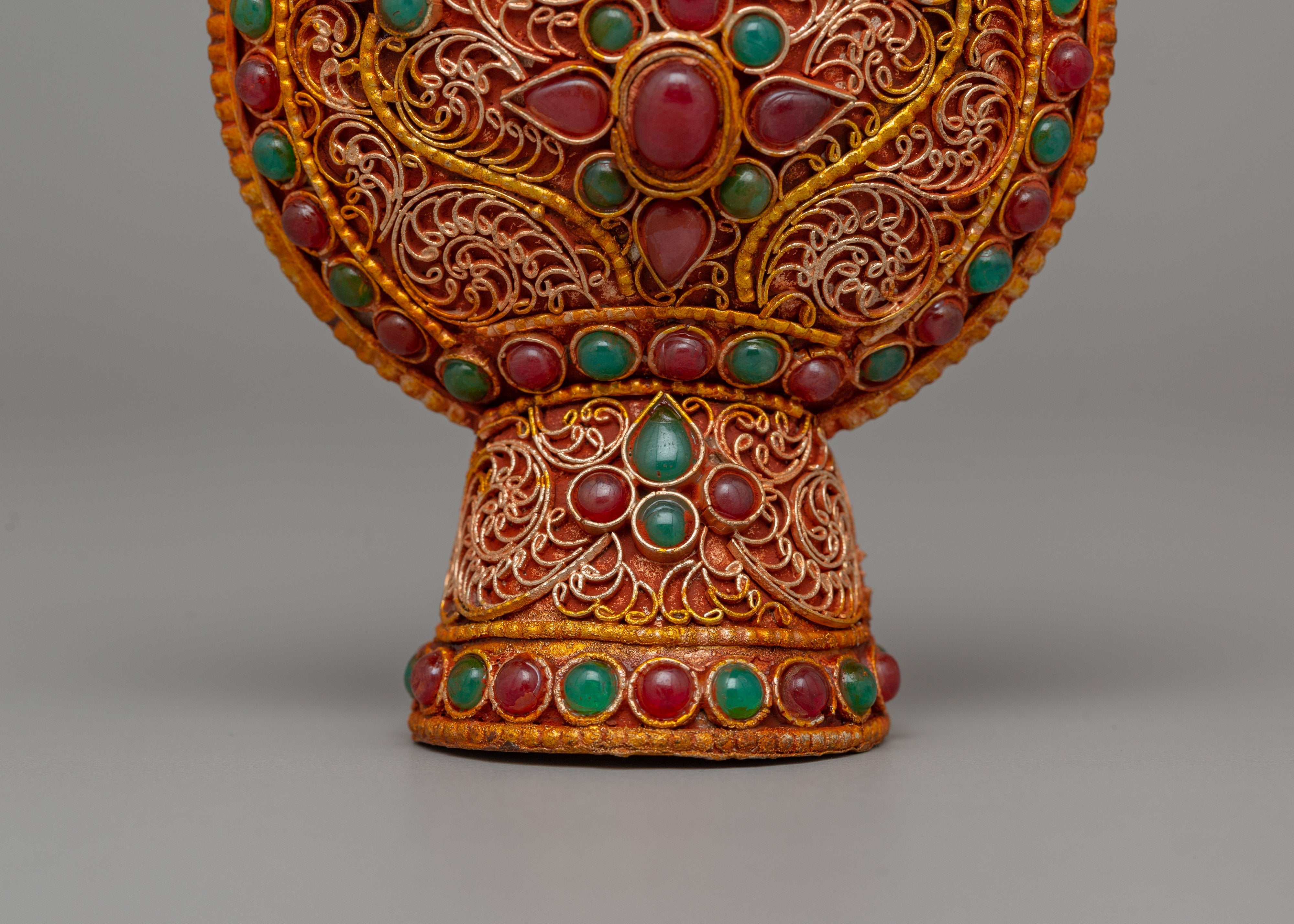 Tibetan Snuff Bottle | Copper Body with Gold-Plated Himalayan Artistry