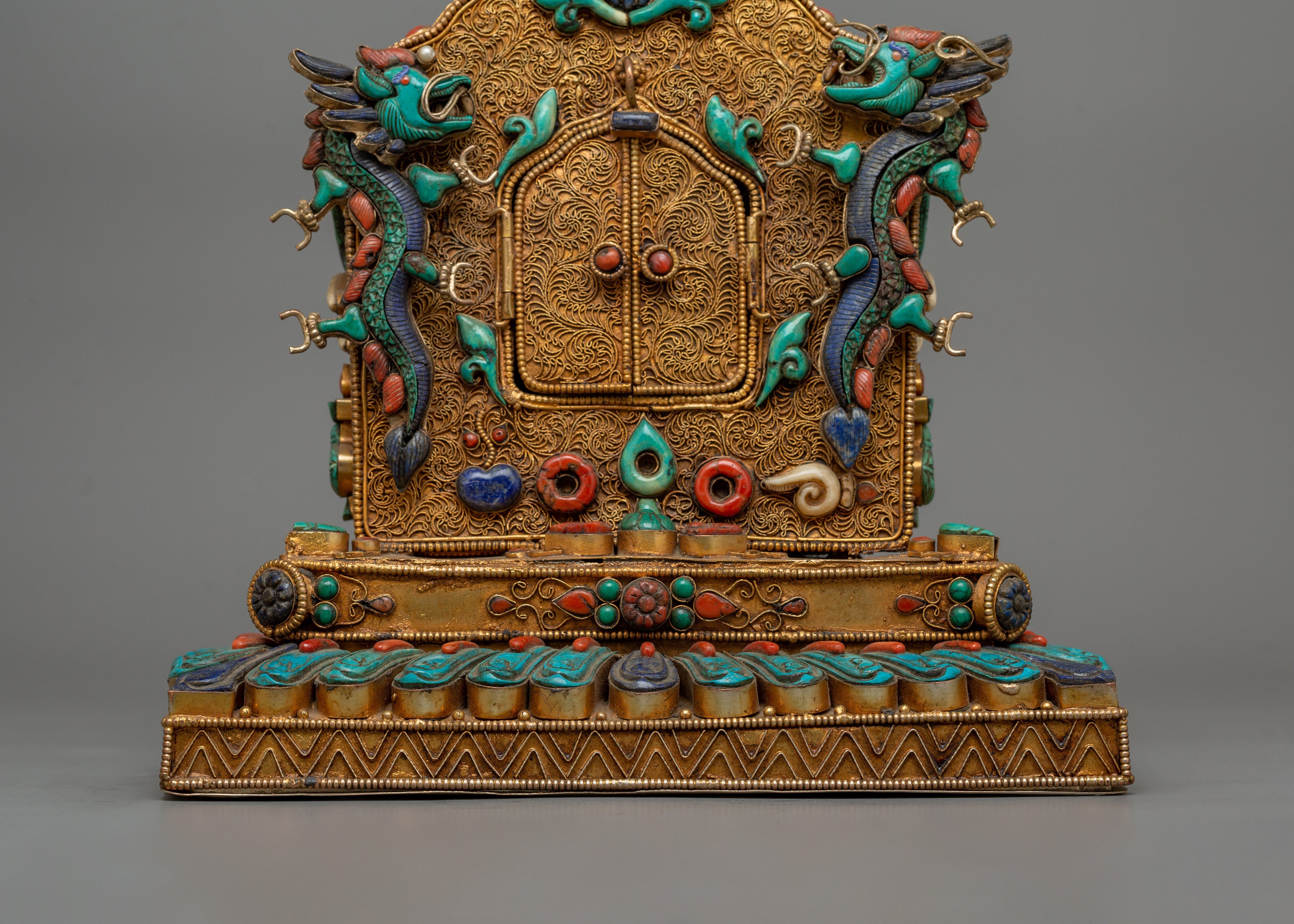 Decorative Tibetan Gau Shrine Box | Spiritual Tibetan Art
