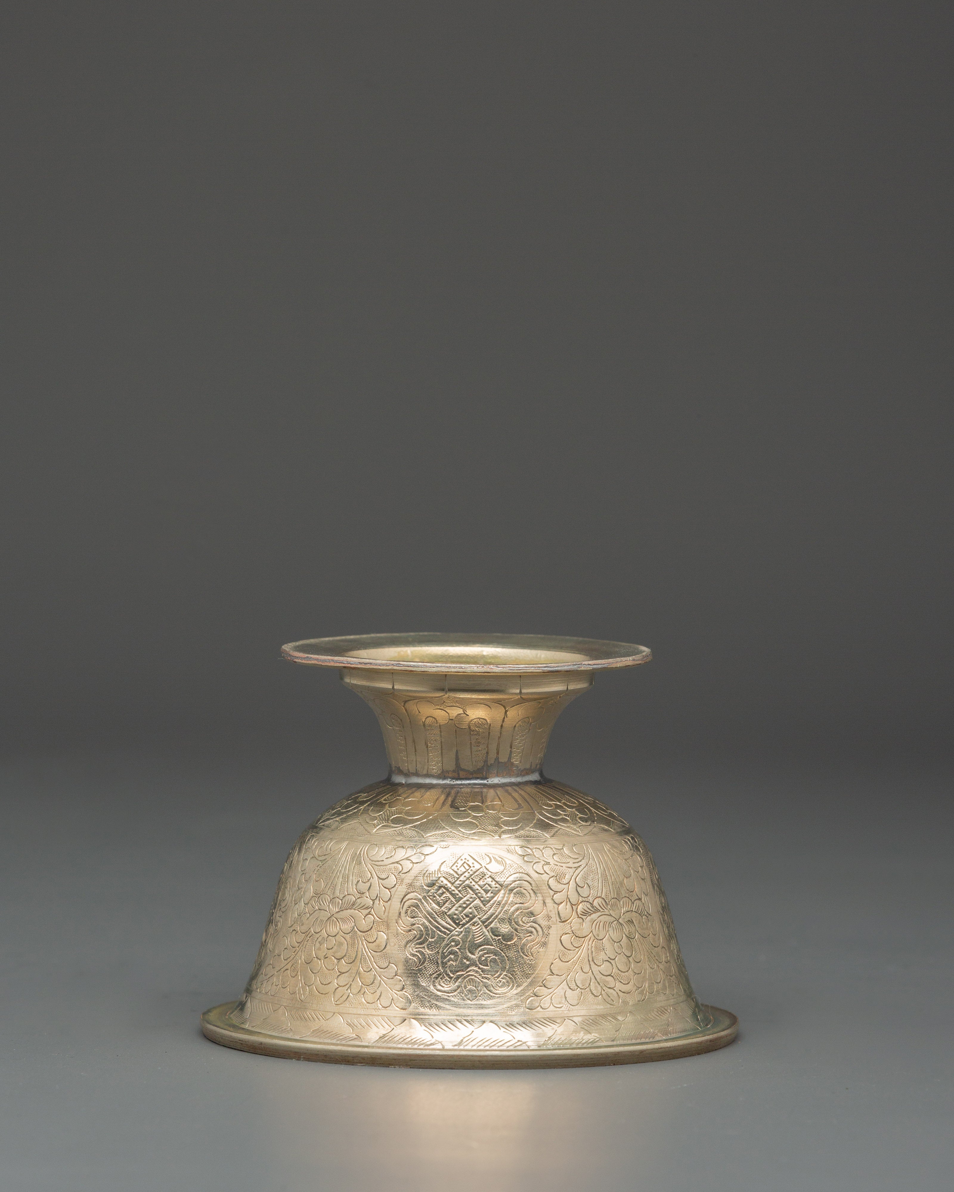 Buddhist Offering Altar Set | Handcrafted White Metal Ritual Bowls