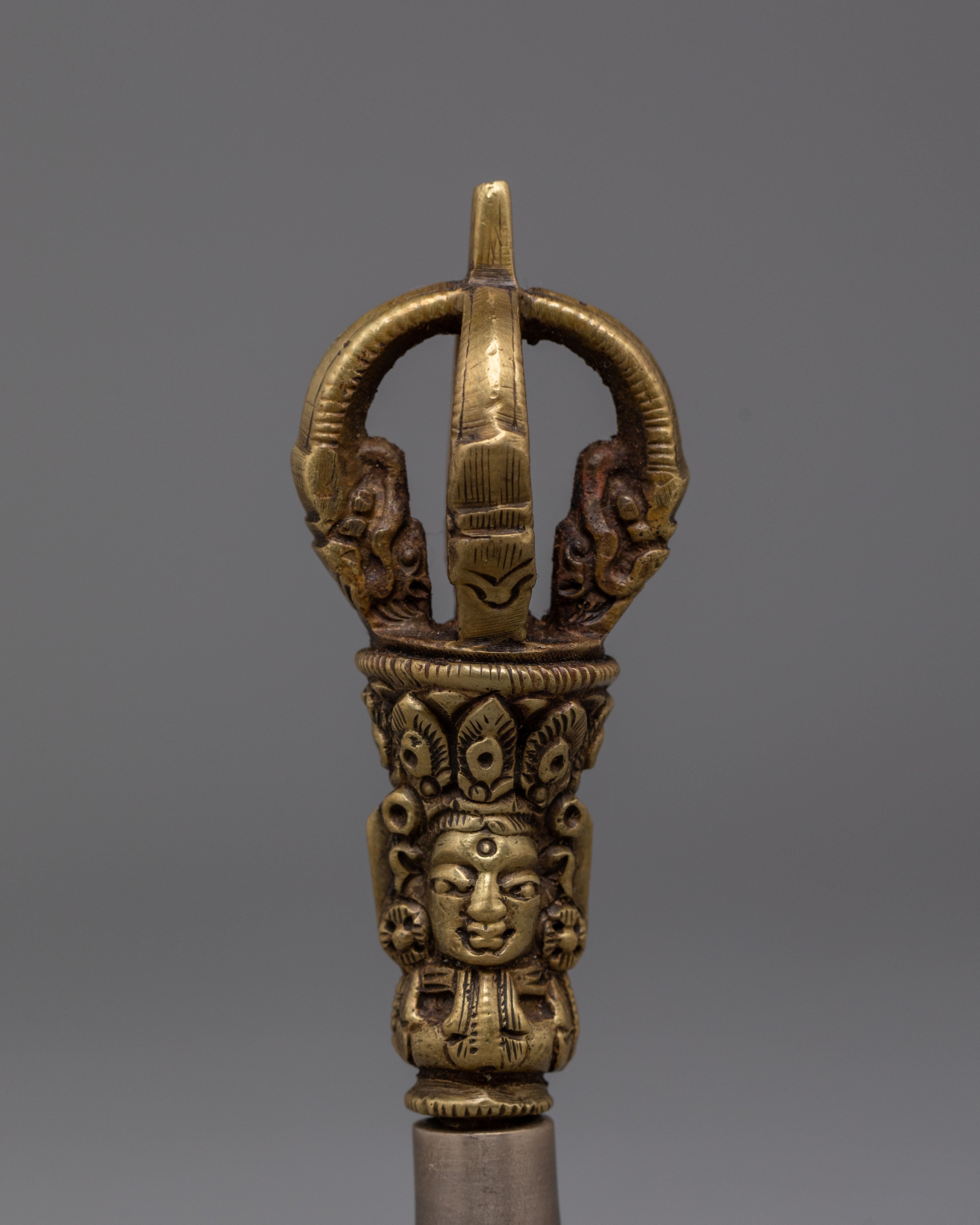 Handcrafted Vajra and Bell Set | Spiritual Brass and Bronze Deity Symbolism