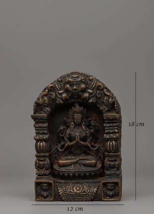 Chenrezig in Throne Statue | Tibetan Bodhisattva Sculpture