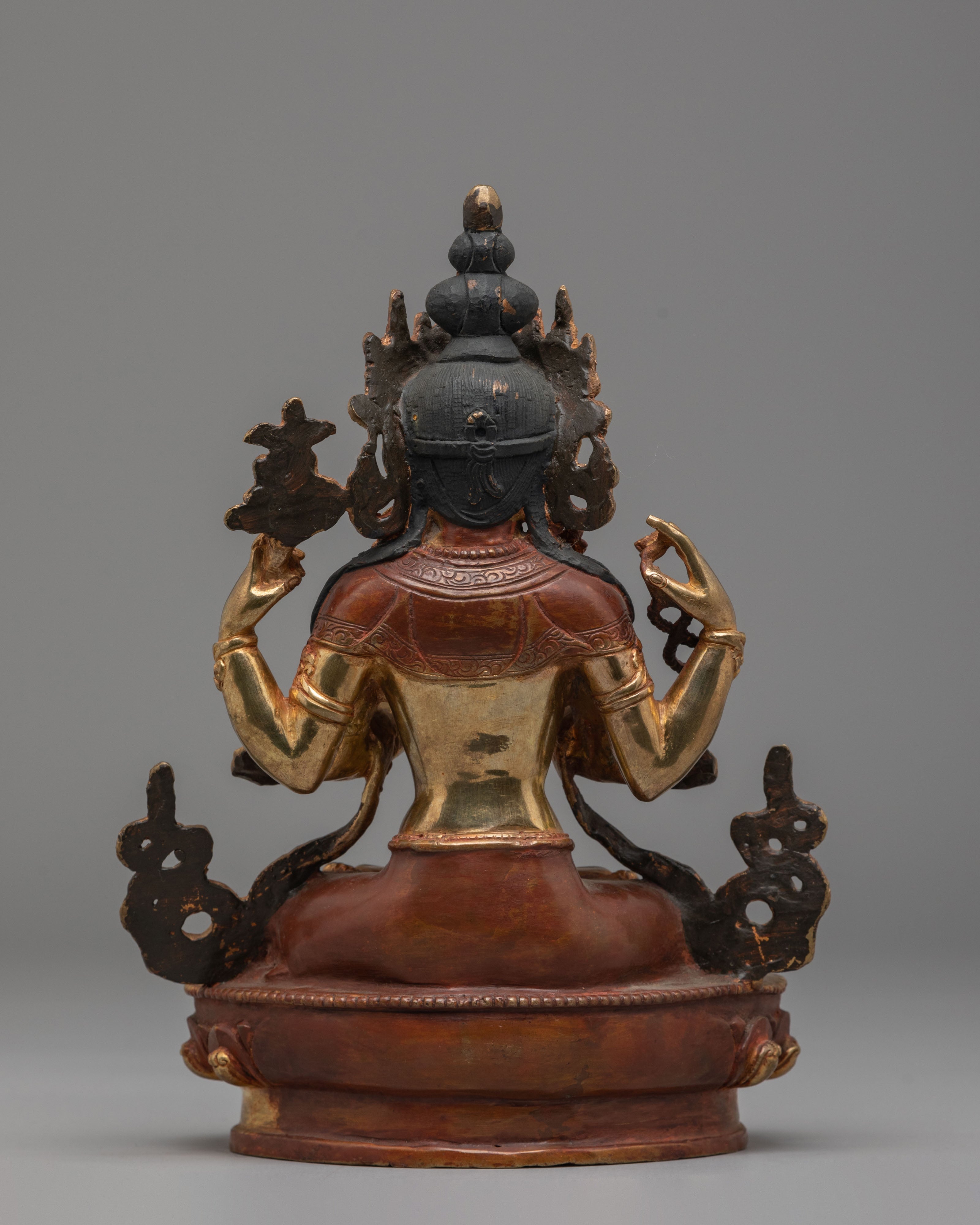 Bodhisattva Chenrezig Sacred Statue | Gold Plated Chenrezig