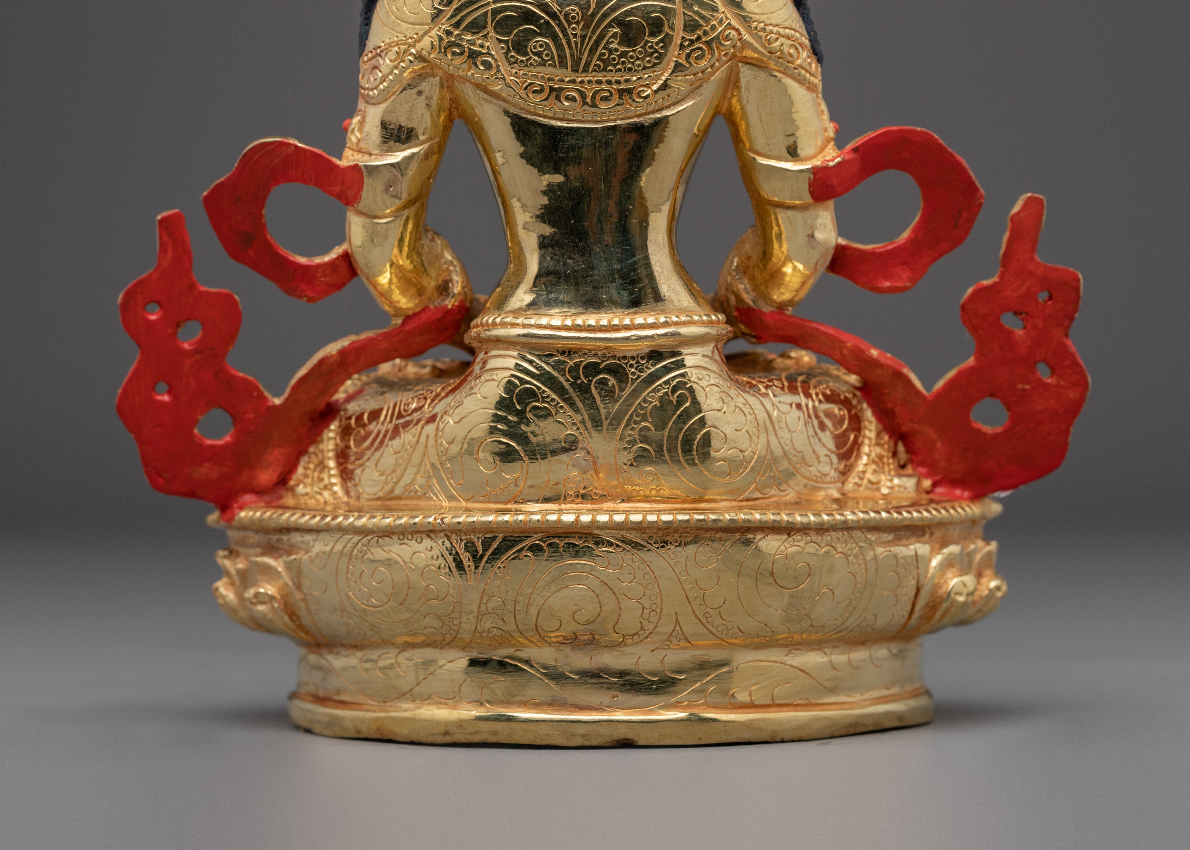 Amitayus Statue in Golden Copper | Himalayan Artwork