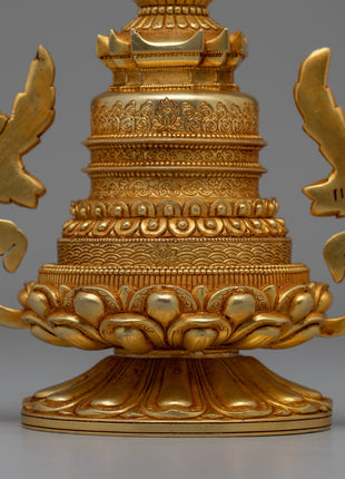 Handcrafted Buddhist Stupa Tibetan | Symbol of Spiritual Awakening and Peace