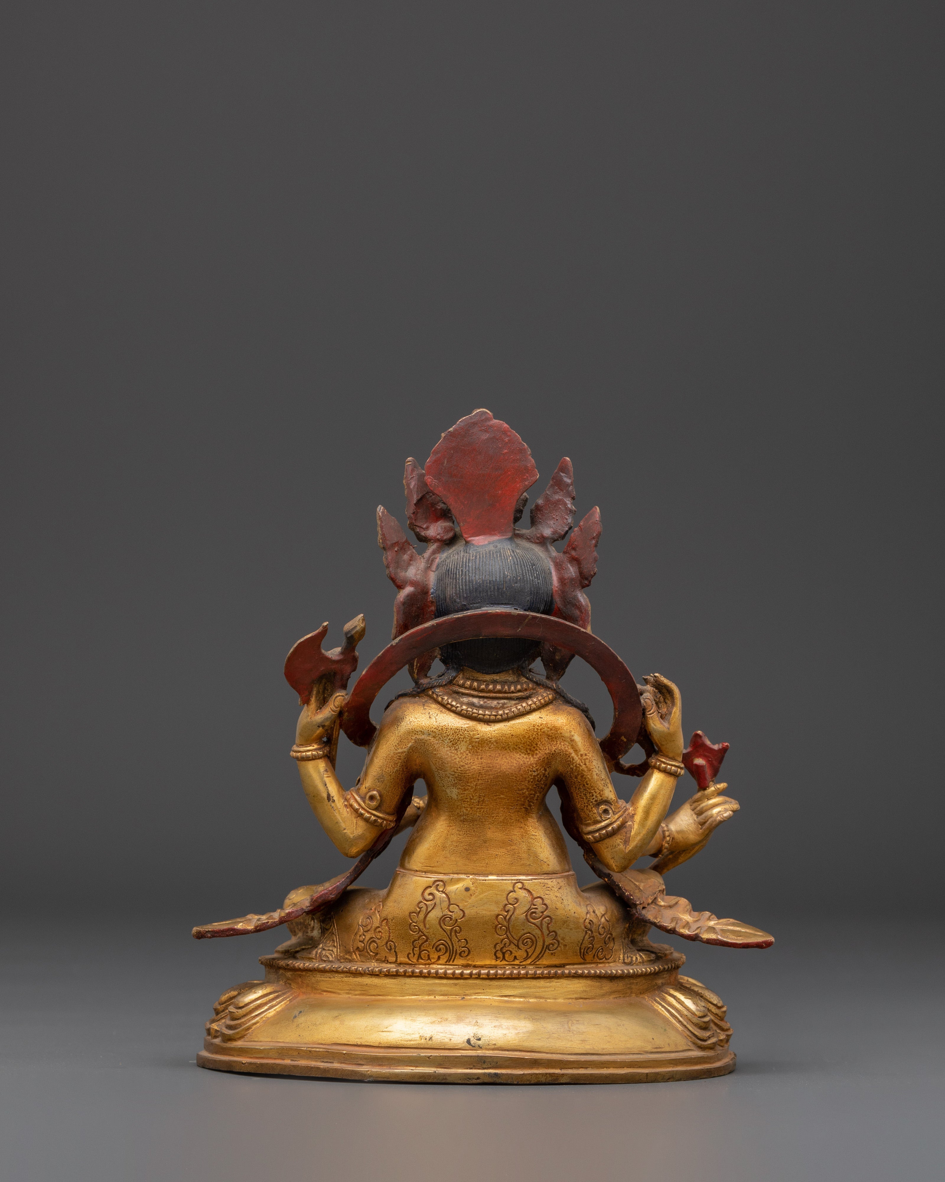 Handmade Vinayaka Ganesha Sculpture | Copper and Gold Plated Hindu Statue