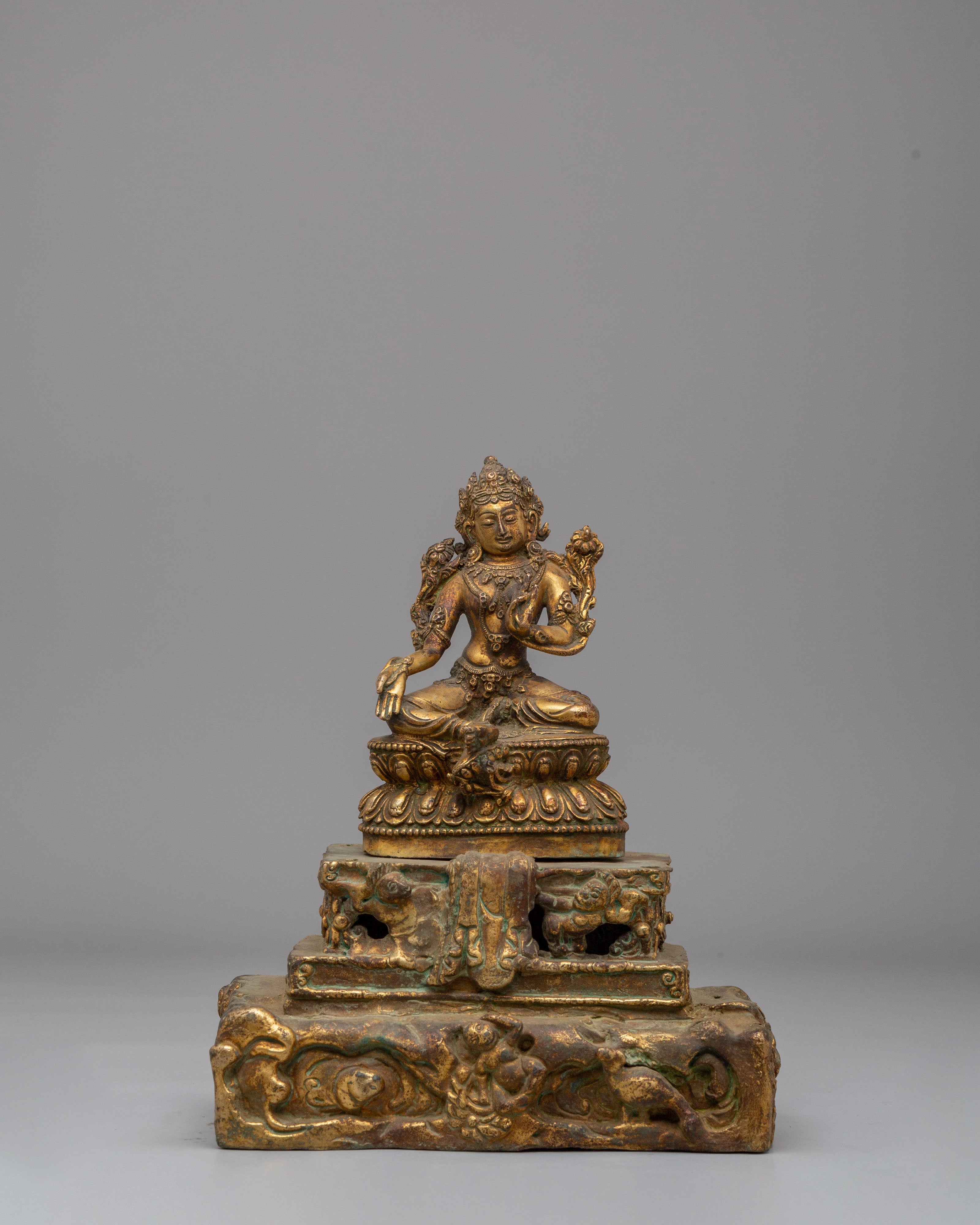 Handmade Buddhist Green Tara Statue | The Mother of Liberation