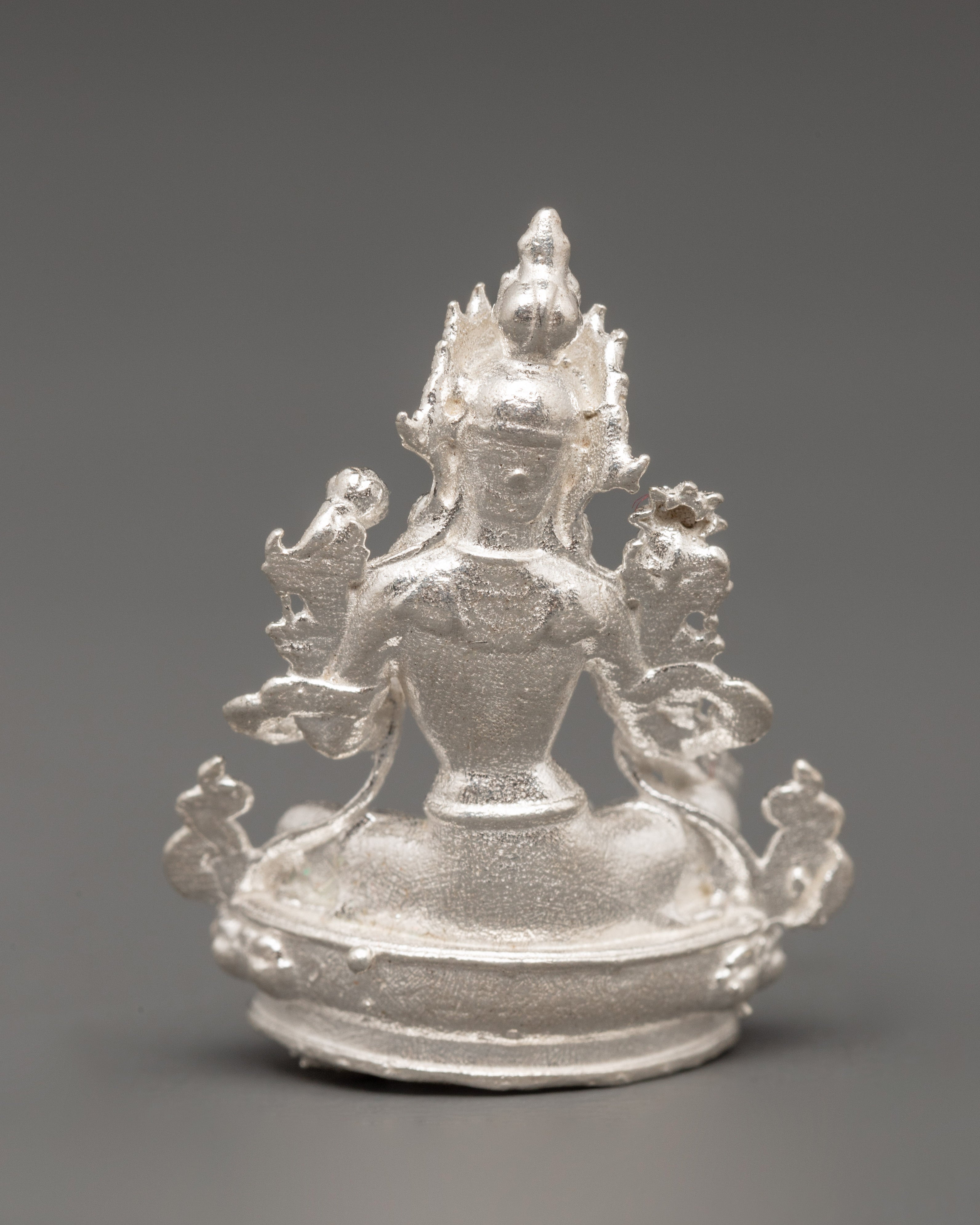 98% Silver Green Tara Statue | Tibetan Buddhist Goddess of Compassion
