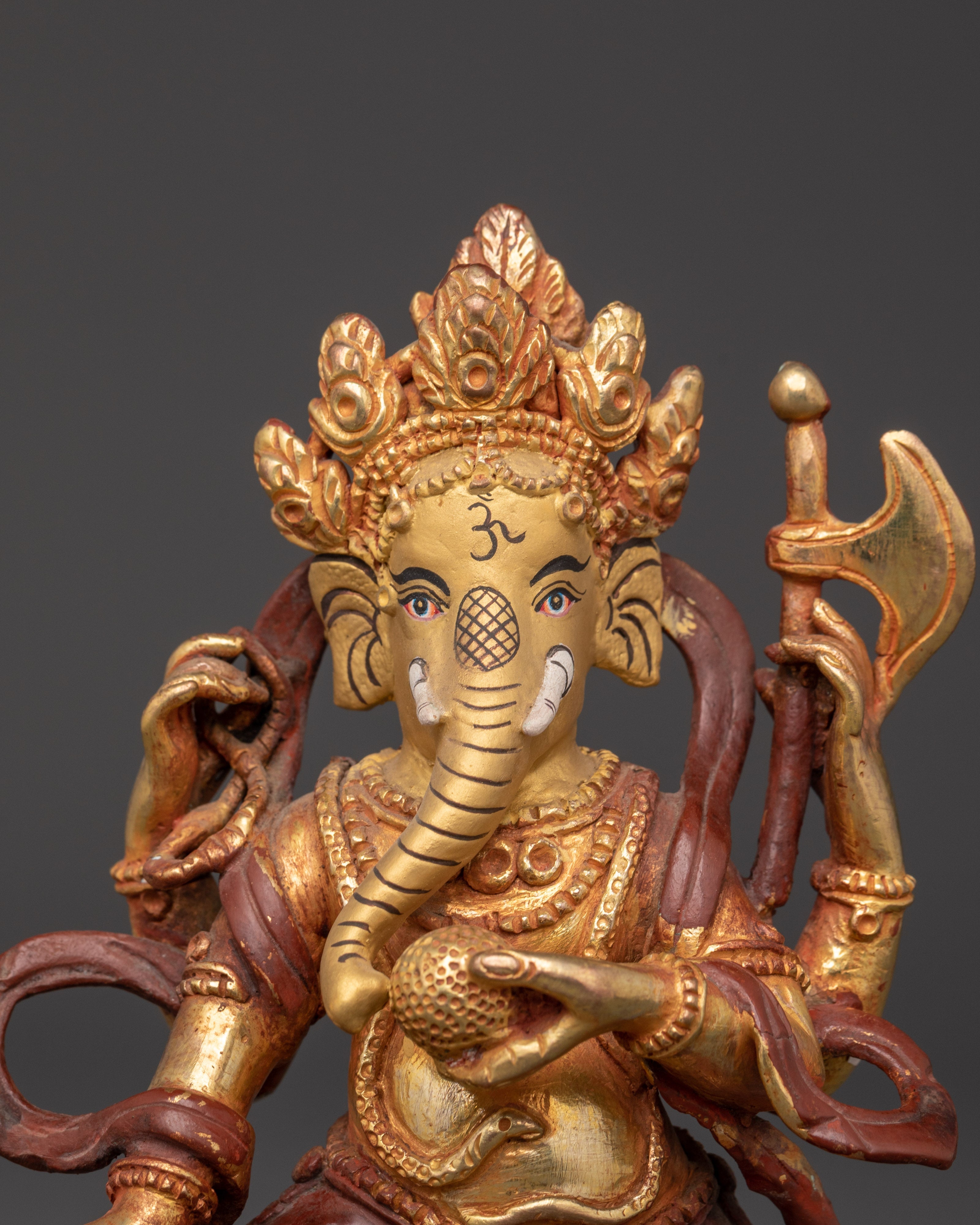 Handcrafted Lord Ganesha Figurine | Copper and Gold Plated Ganesh Statue