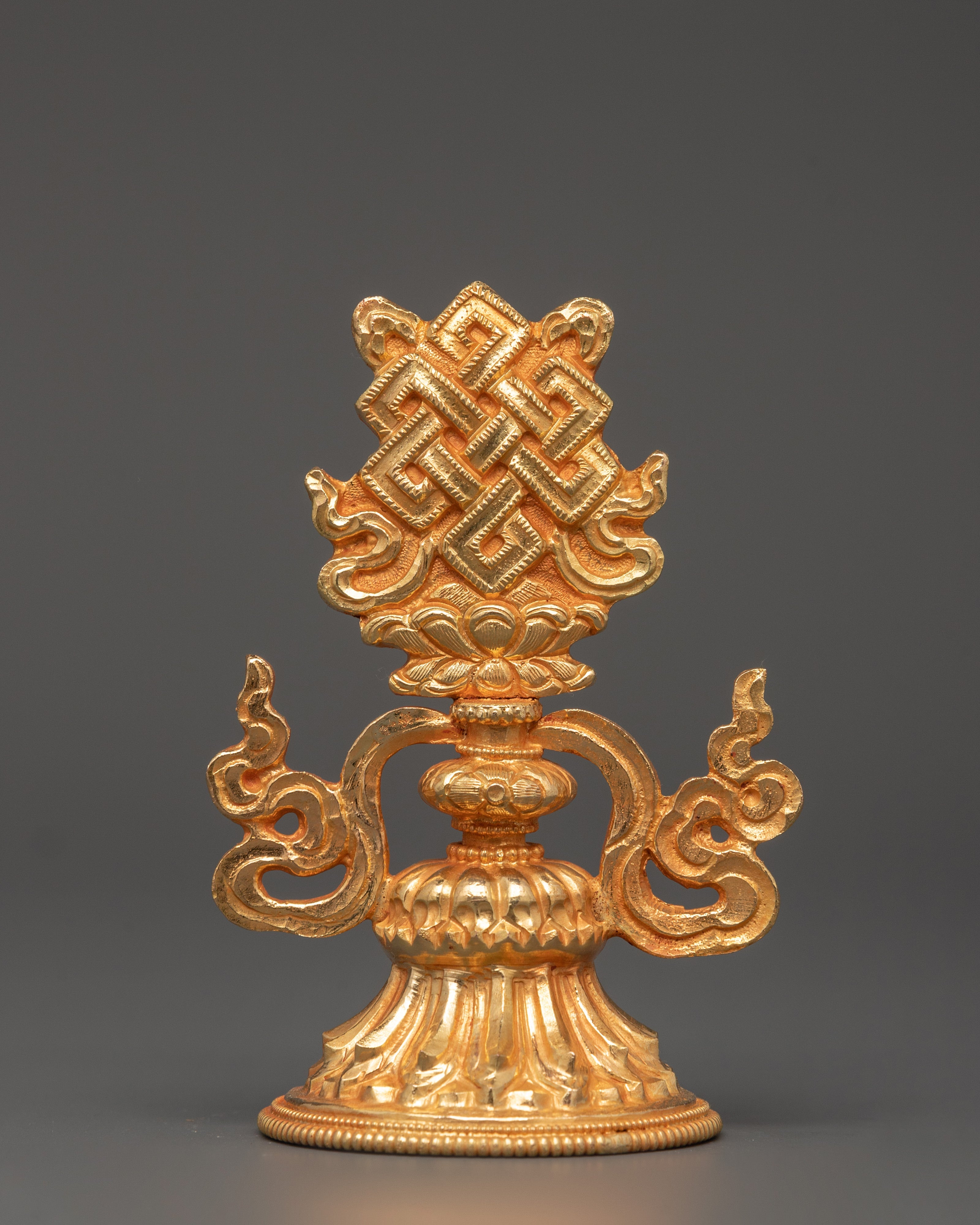 Gold-plated copper 8 Auspicious Symbols | Tibetan Buddhist Altar Decor