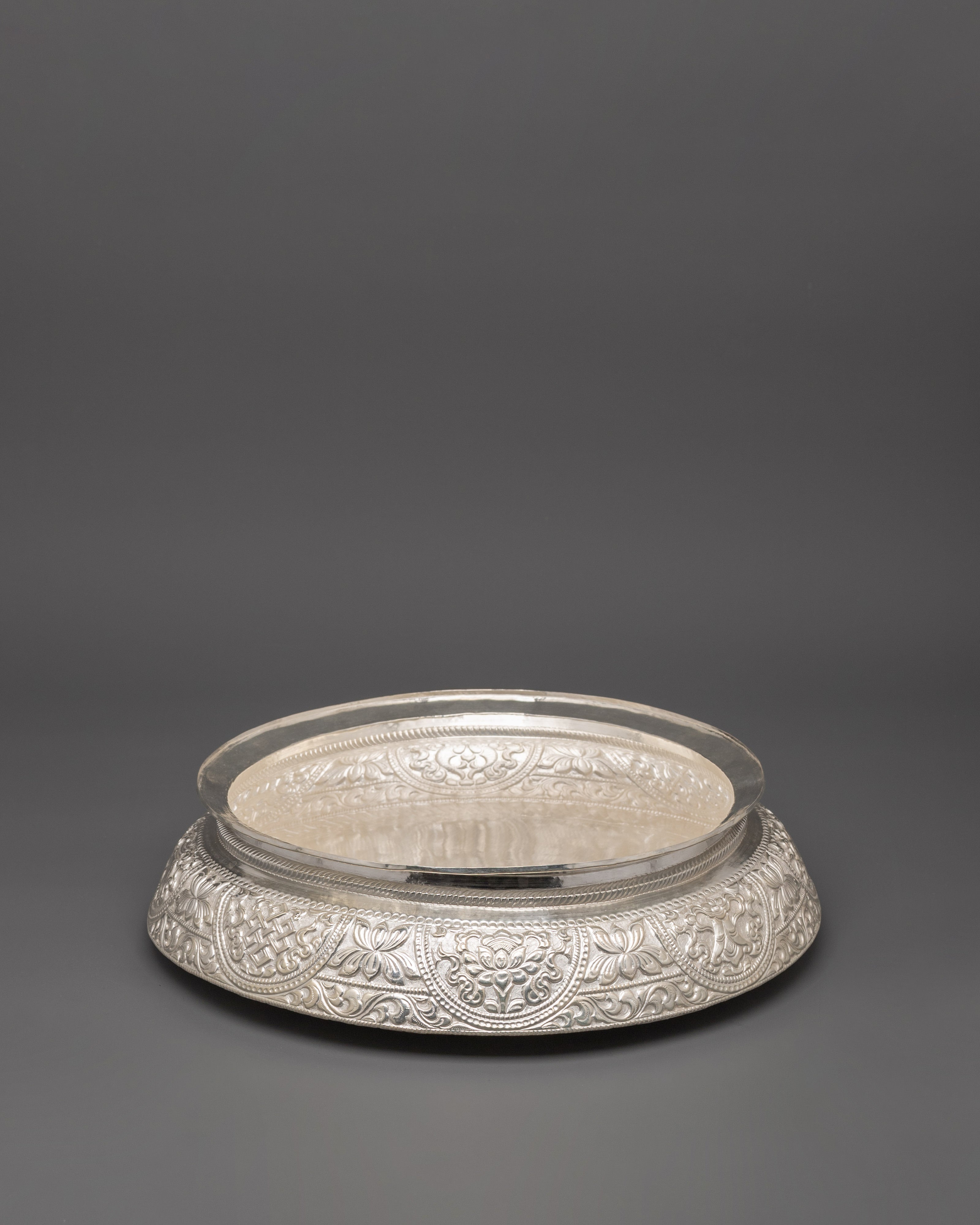 Traditional Silver Khadkula | Decorative Grain Bowl for Home, Altar & Ceremonial Use