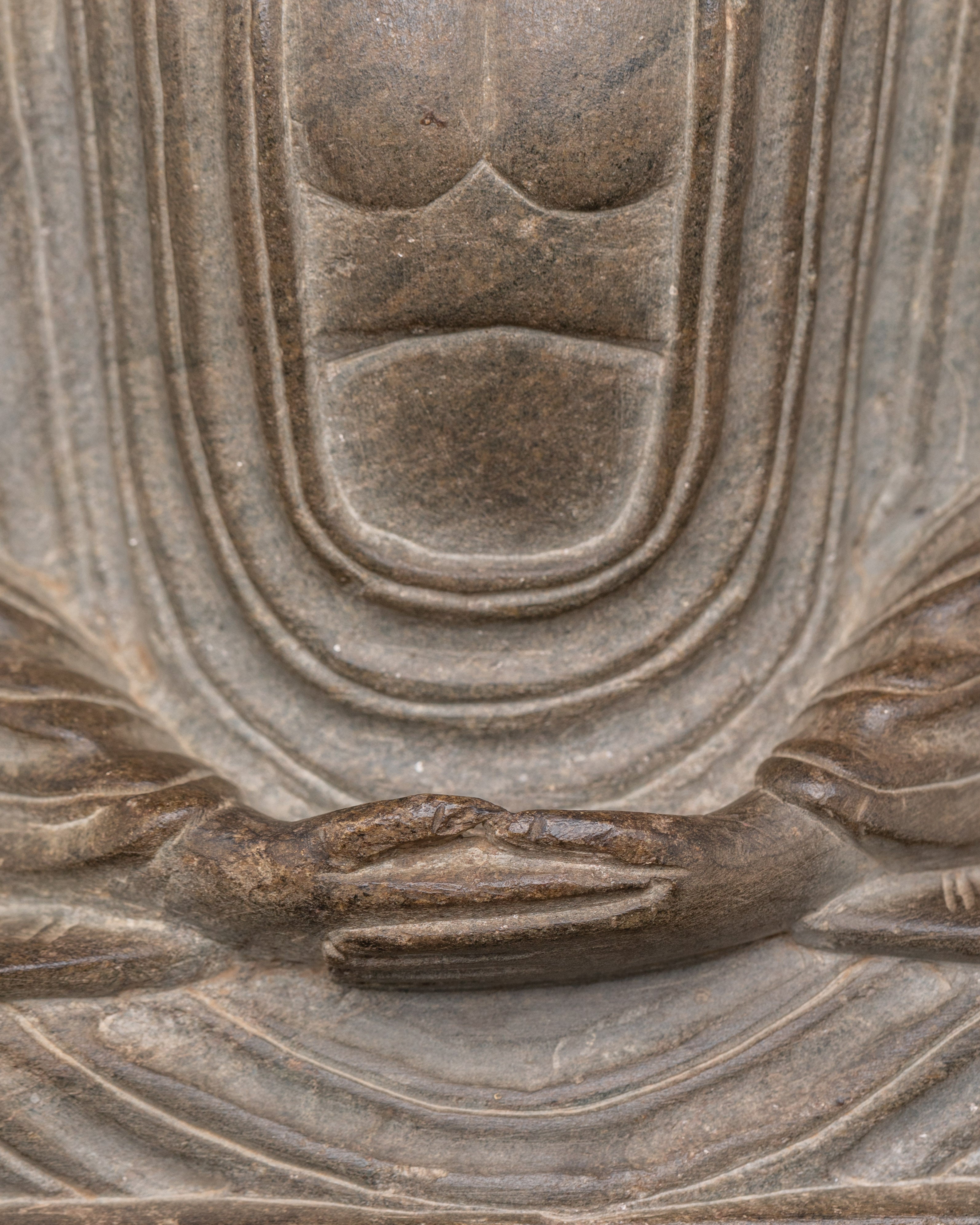 Sacred Amitabha Buddha Sculpture | Handcrafted Stone Buddha Statue for Meditation