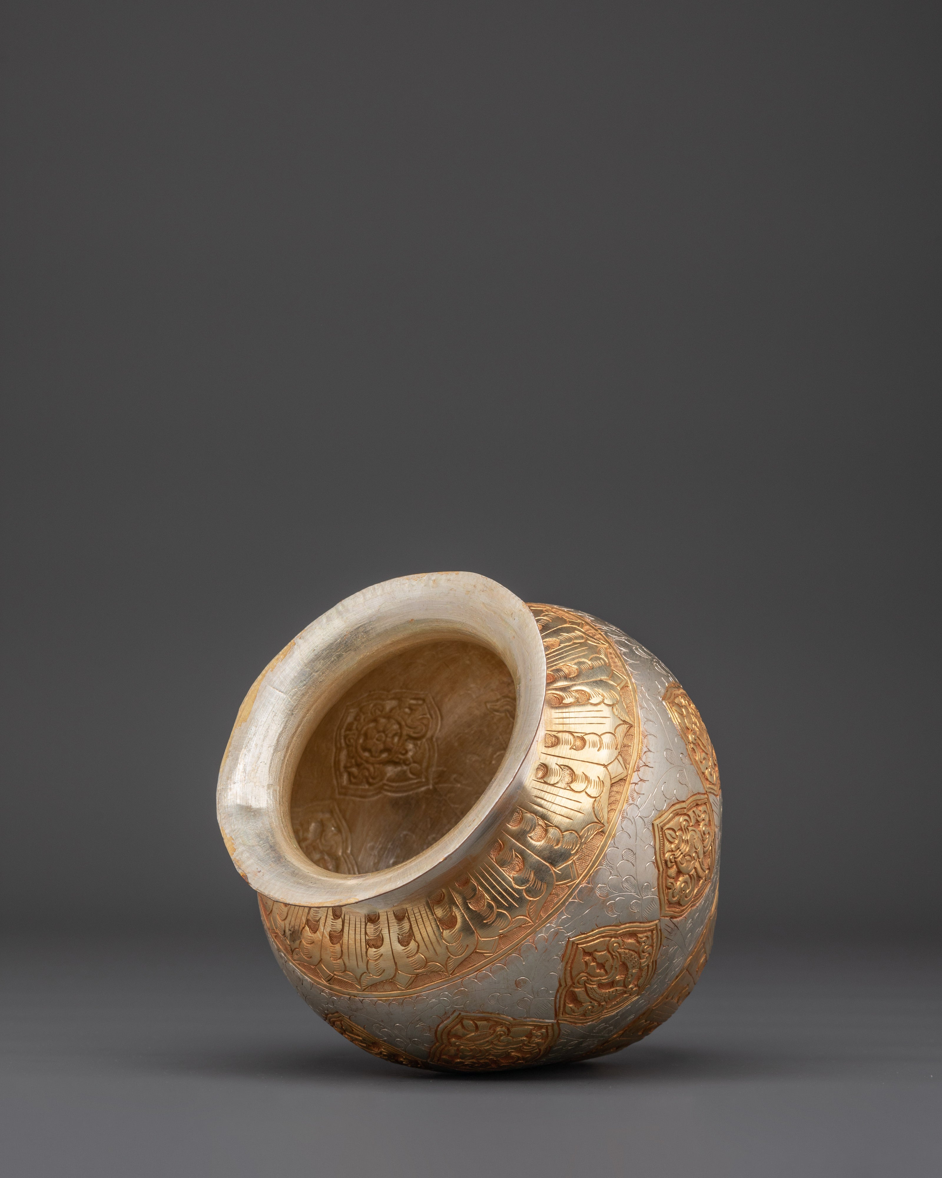 Tibetan Ritual Rice Offering Pot | Prosperity Blessing Jar