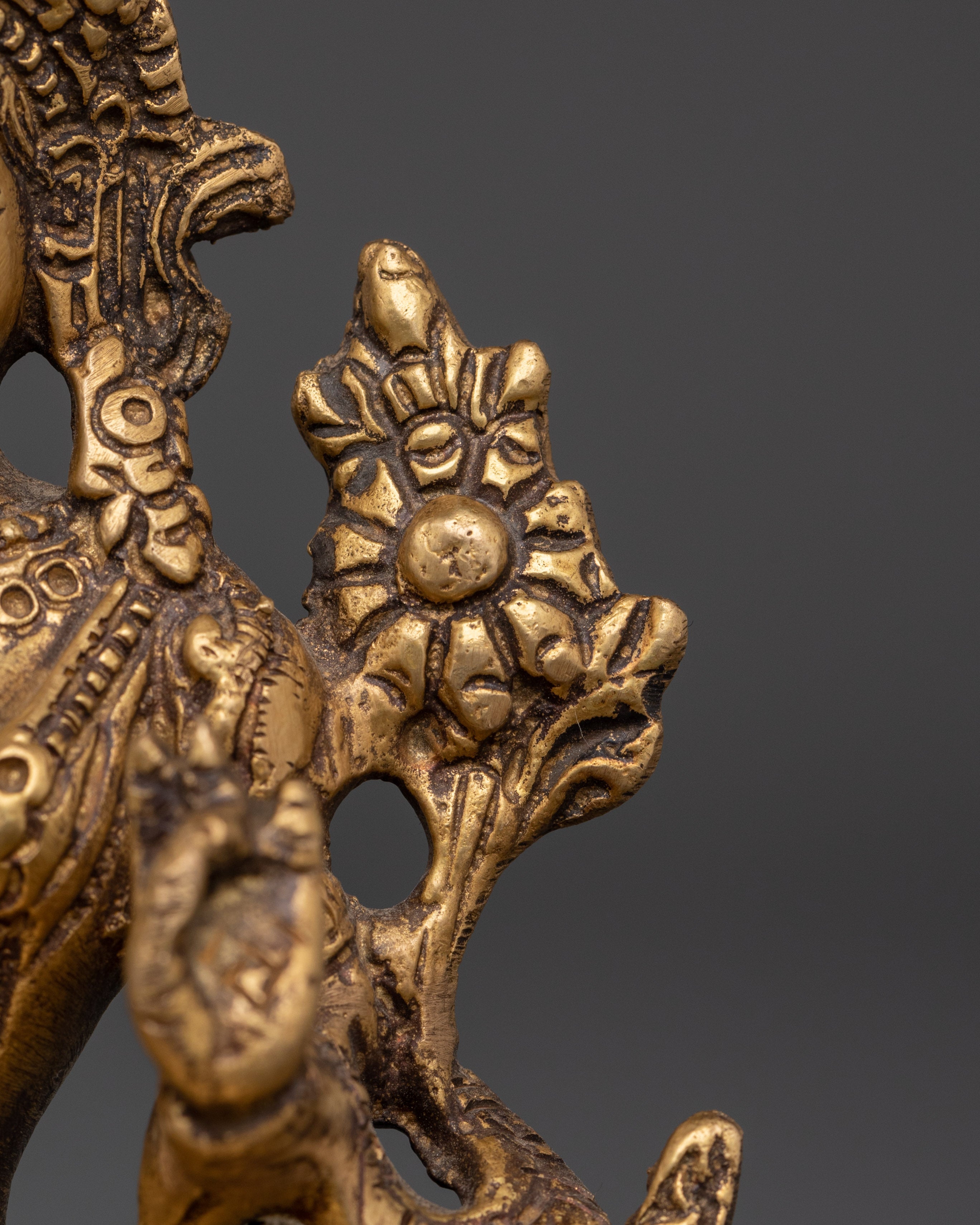 Handmade Spiritual Green Tara Statue | Brass Shyama Tara Figurine for Meditation