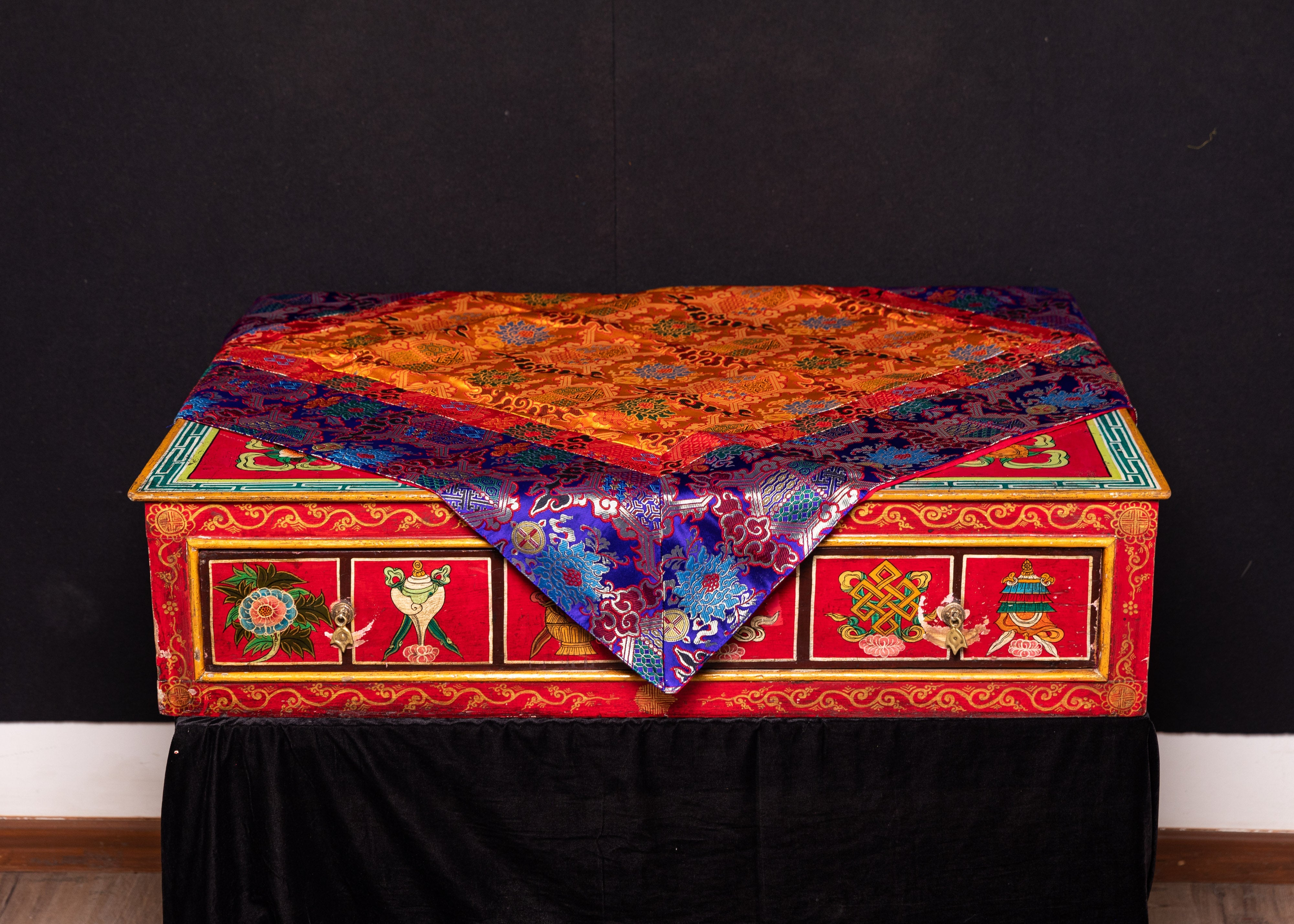 Tibetan Silk Table Cloth for Decor | Cover for Living Spaces & Sacred Areas