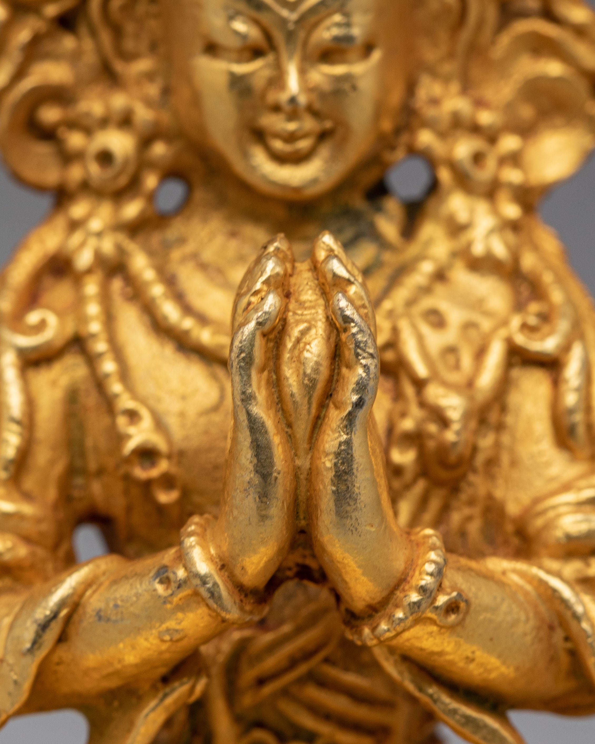Himalayan Six Deities Statue Set | Gold Plated Buddhist Altar Decor