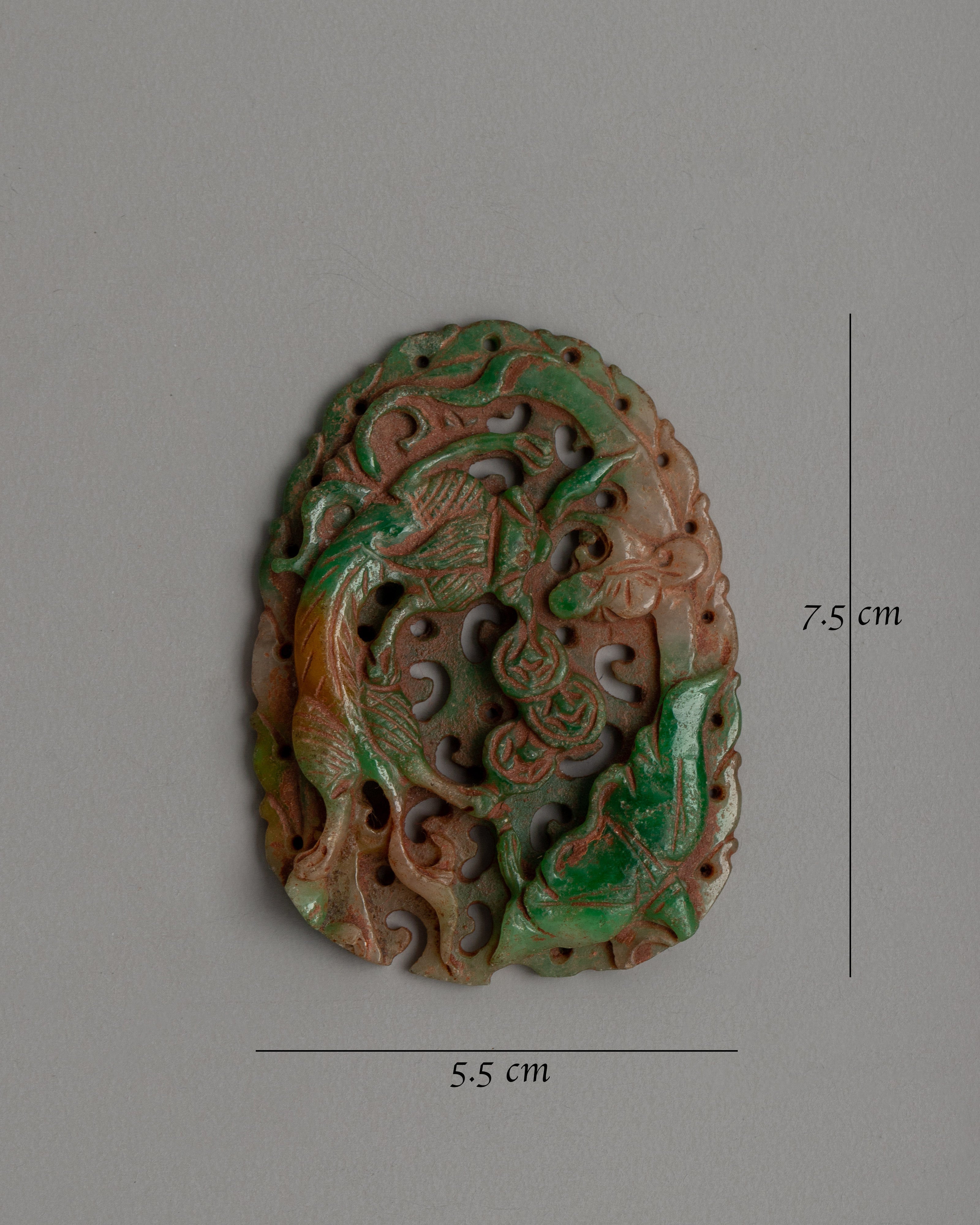 Green and White Jade Pendant | Unique Spiritual Jewelry