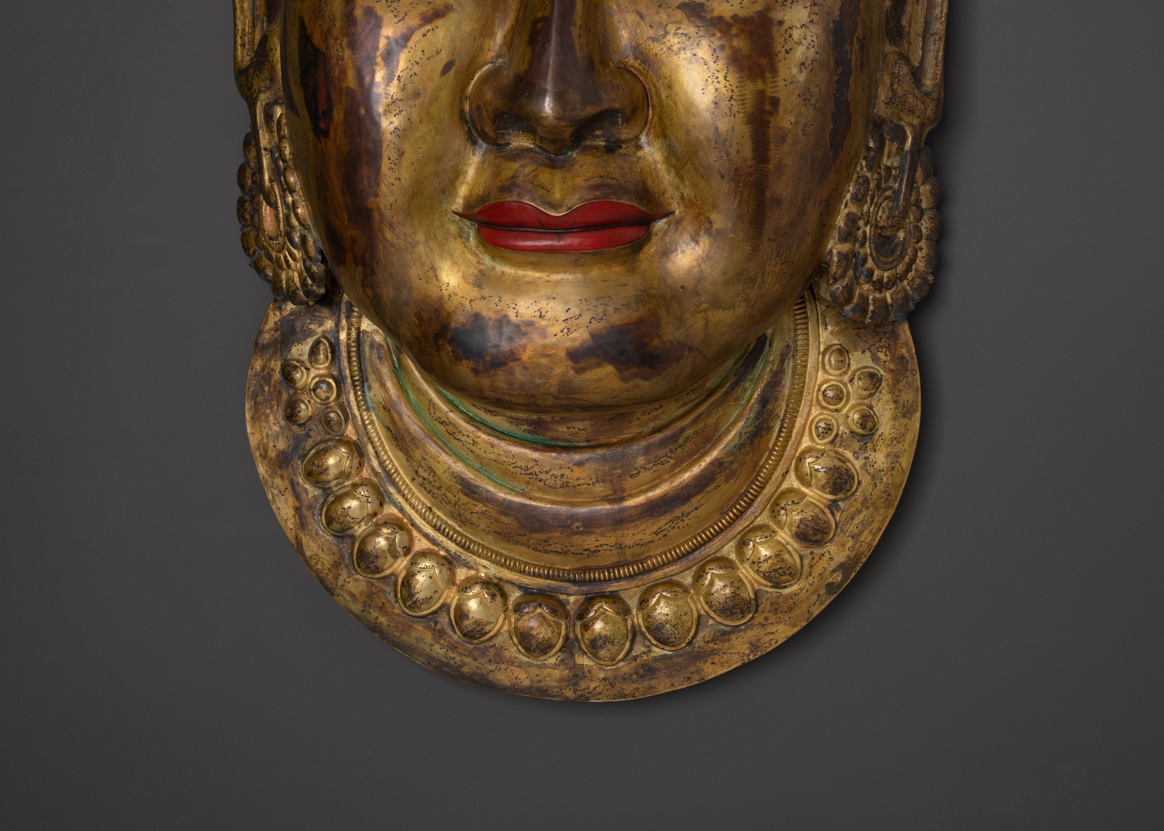 Gold Plated Indra Face Wall Art | Wall Decor