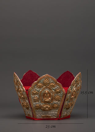 Set of 5 Dhyani Buddha Statues with Five-Point Crowns | Handcrafted Copper Figures