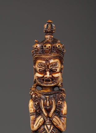 Handcrafted Vajrakila Buddhist Dagger | Ritual Phurba with Yak Bone