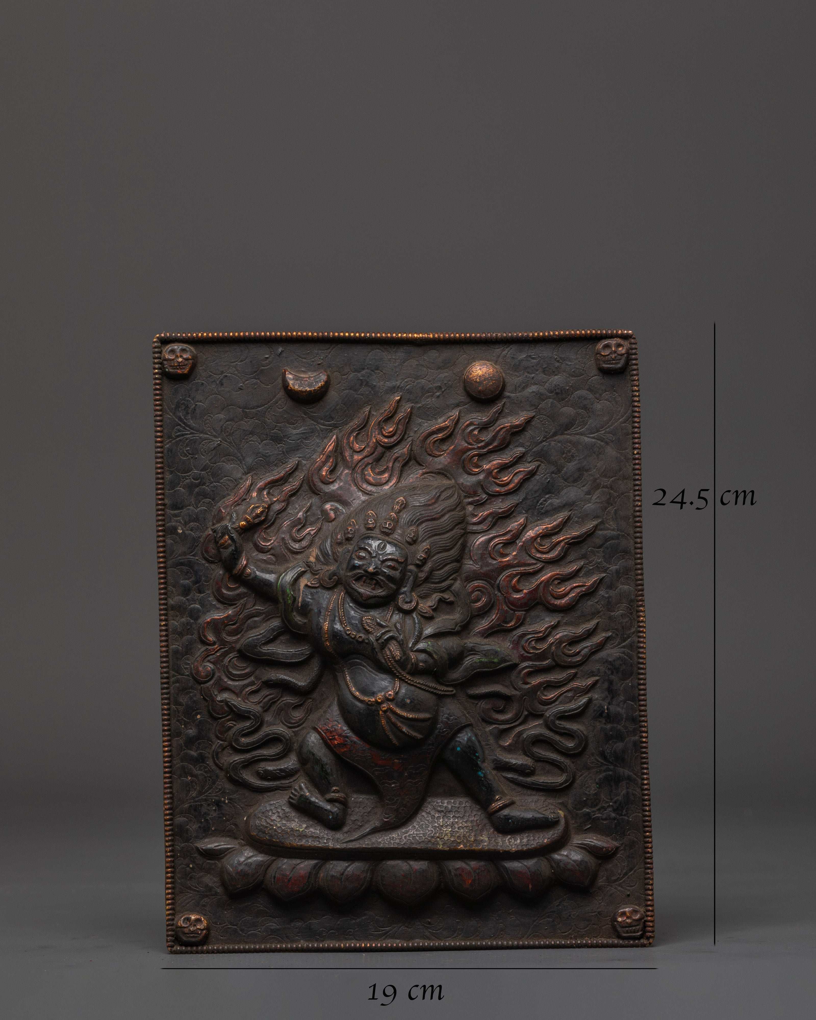 Handcrafted Spiritual Wall Hanging | Brass Vajrapani Fierce Deity Art