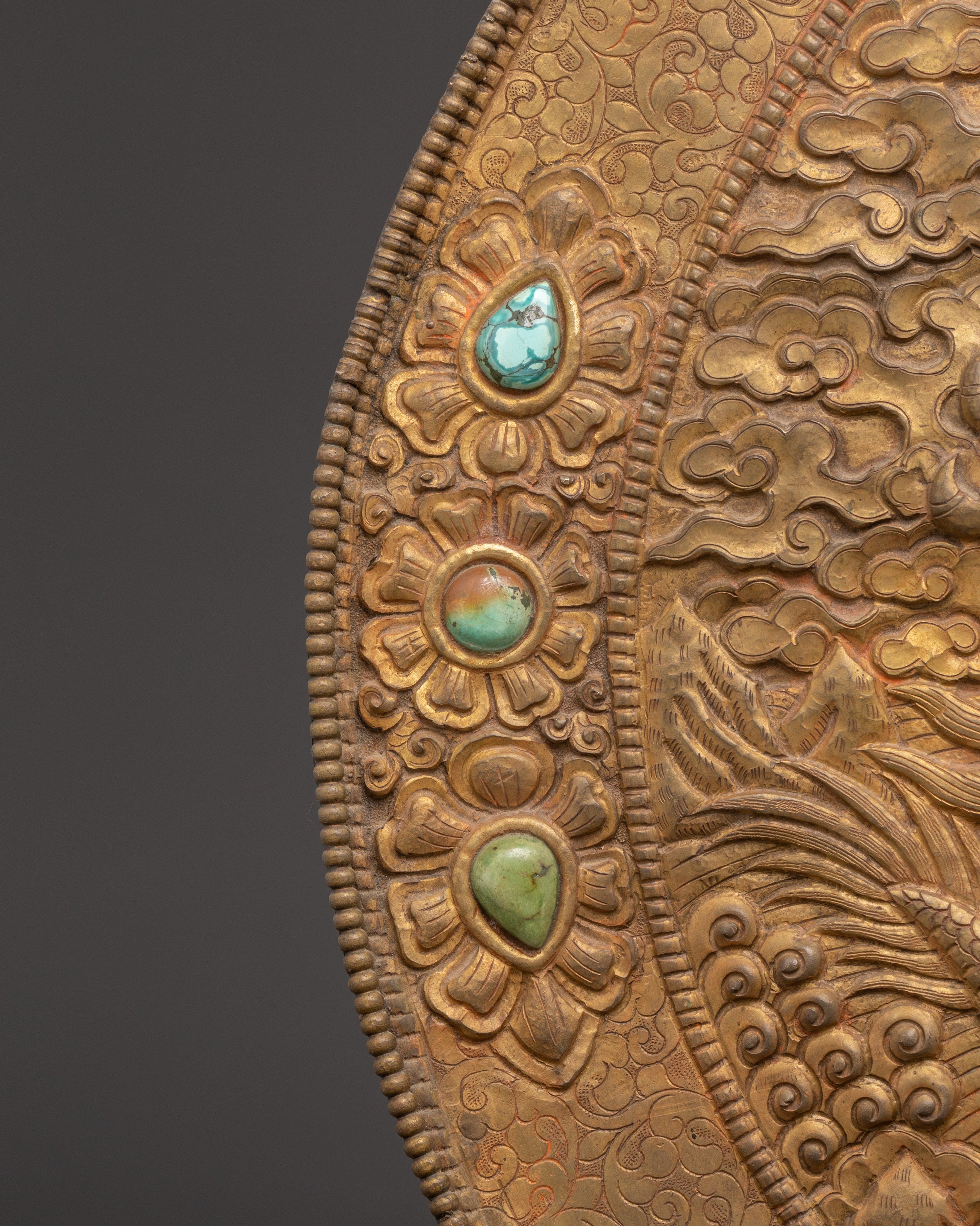 Handcrafted Brass Wall Hanging | Dragon Carved Sacred Wall Hanging